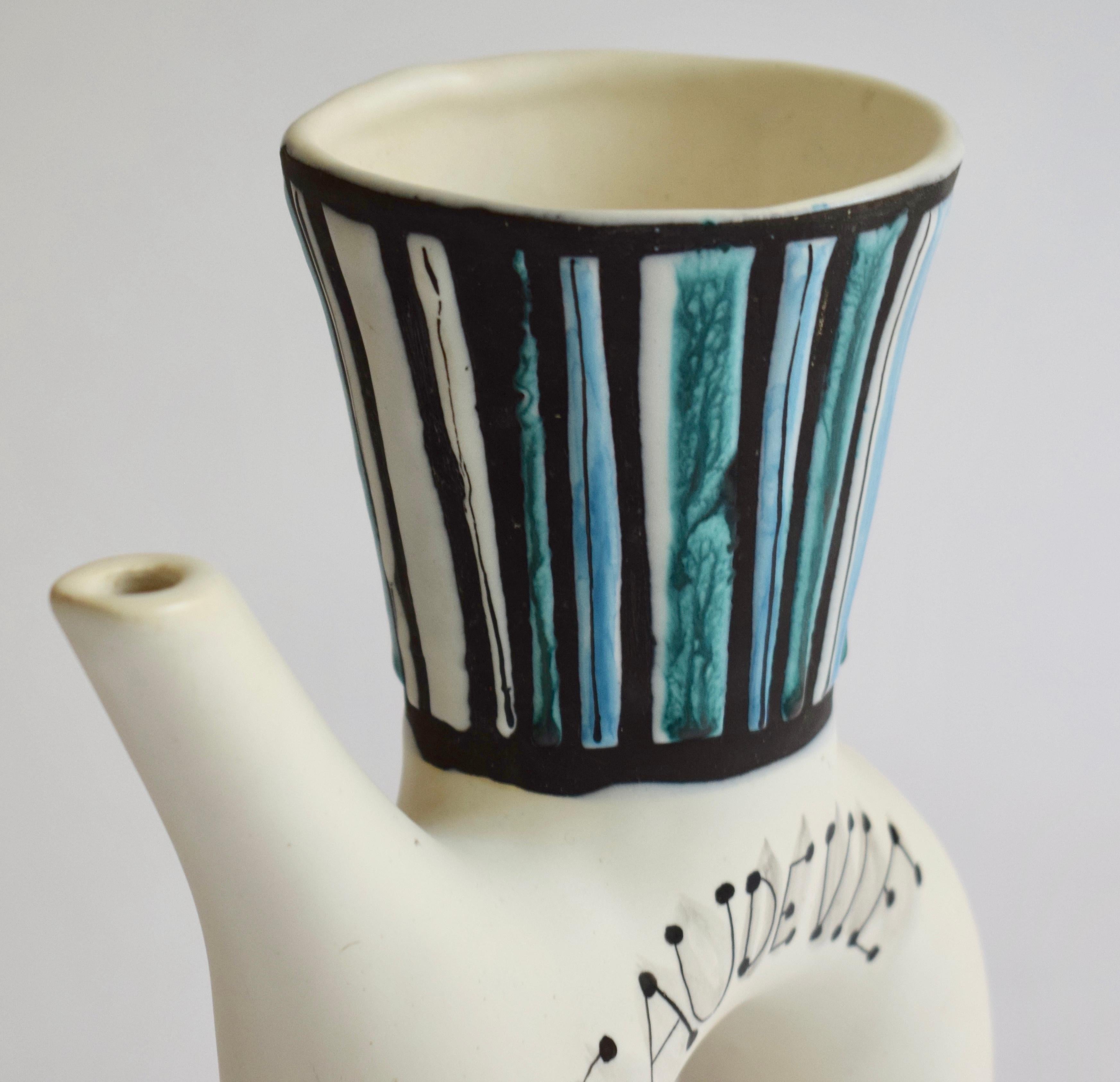 Ceramic Roger Capron, Vase Bouteille Modèle A3, Vallauris, 1960 For Sale