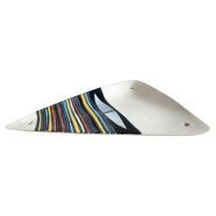 Roger Capron - Piatto triangolare vintage con motivo a pigiama
