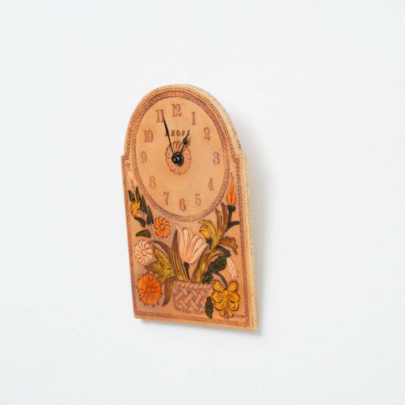 Mid-Century Modern Roger Capron Wall Mounted Ceramic Clock, circa 1960 For Sale