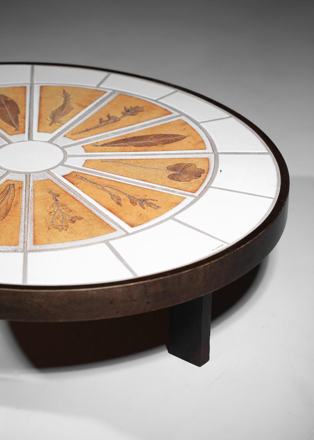 Mid-Century moderno Tavolino per erbario in ceramica bianca di Roger Capron degli anni '60 in vendita