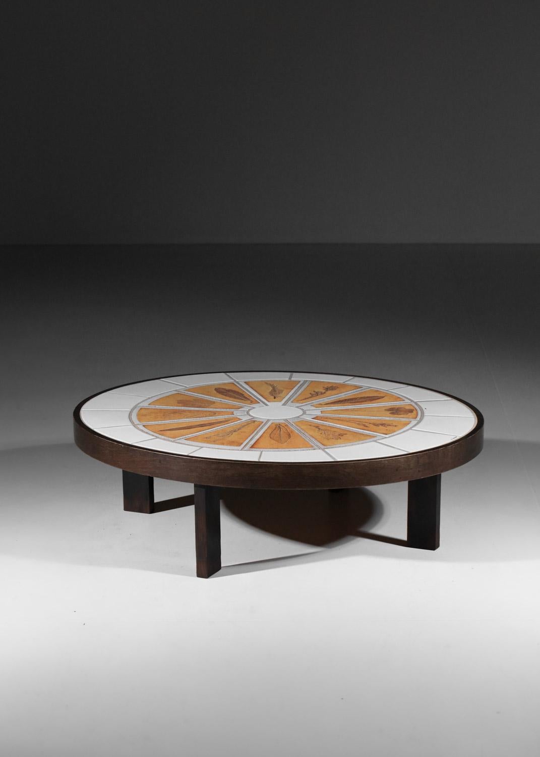Francese Tavolino per erbario in ceramica bianca di Roger Capron degli anni '60 in vendita