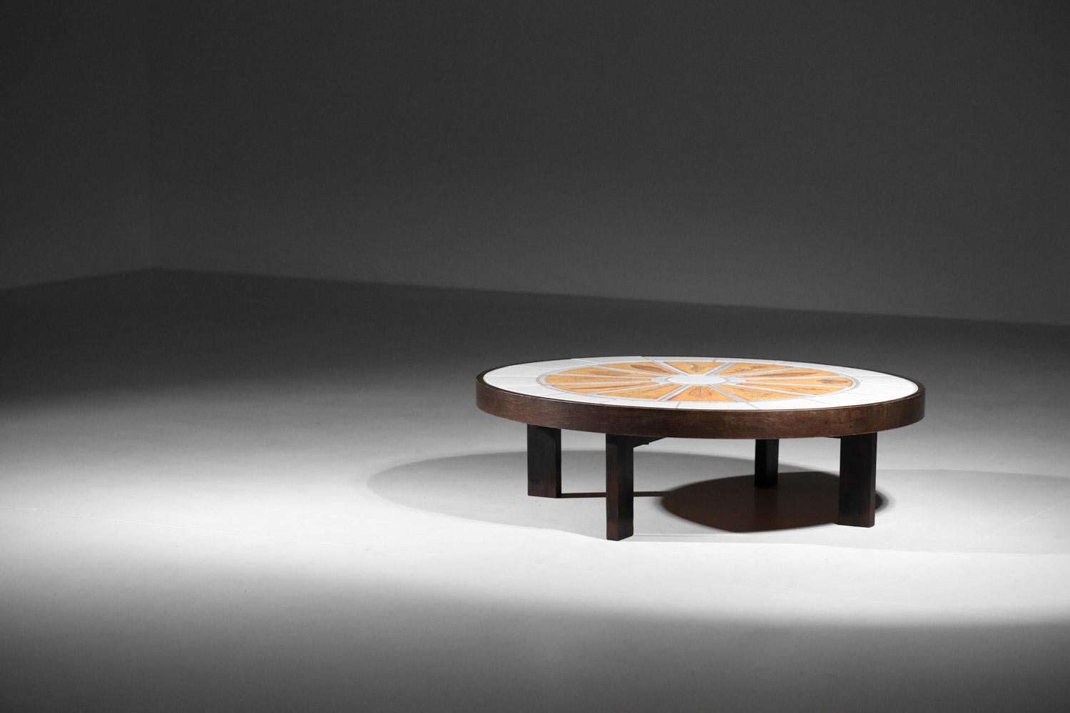 Tavolino per erbario in ceramica bianca di Roger Capron degli anni '60 in vendita 1