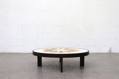 Roger Capron White Round Stone Coffee Table