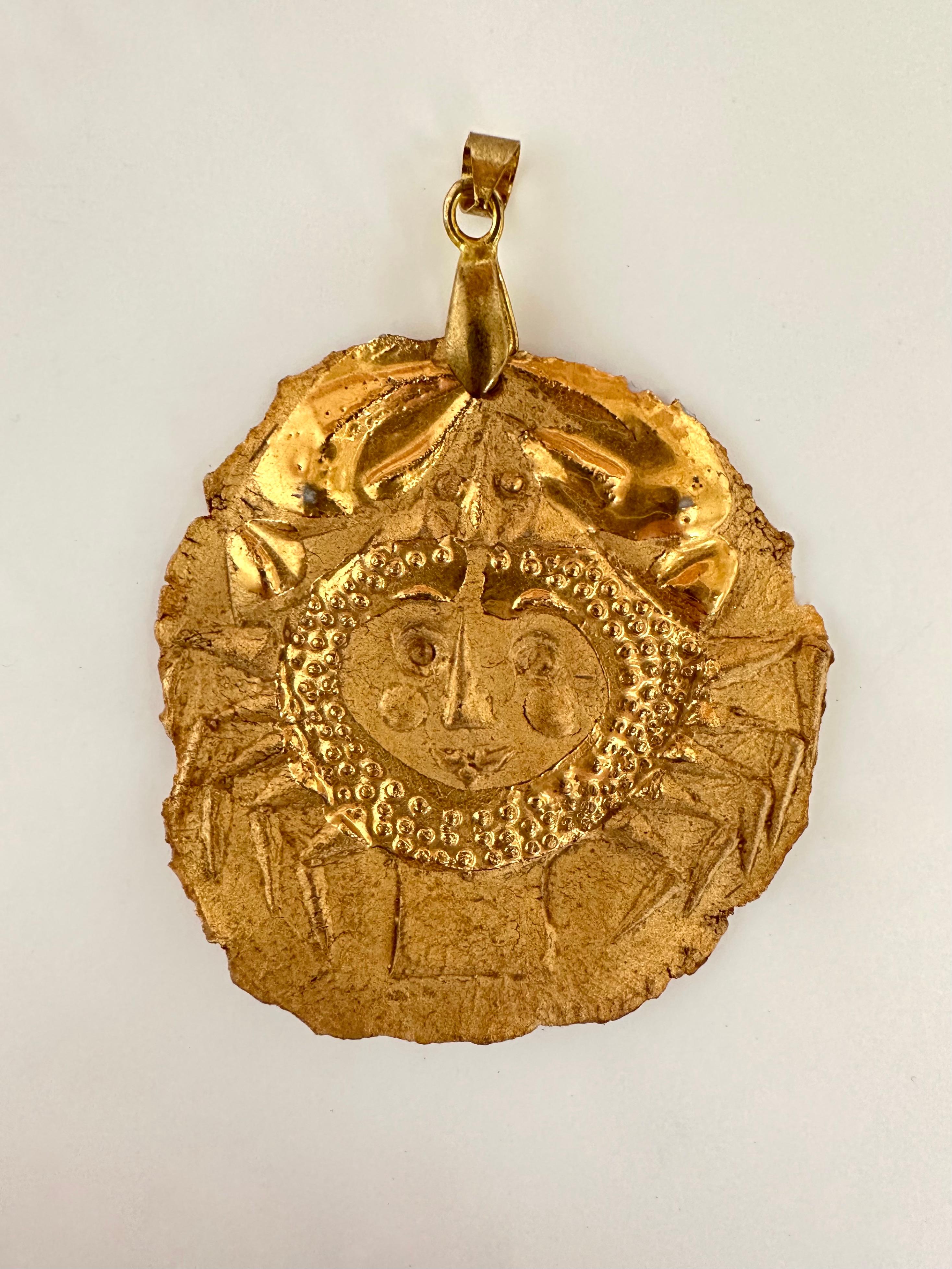 Porcelain Roger Capron, Zodiac Charm Cancer, Vallauris 1973 For Sale