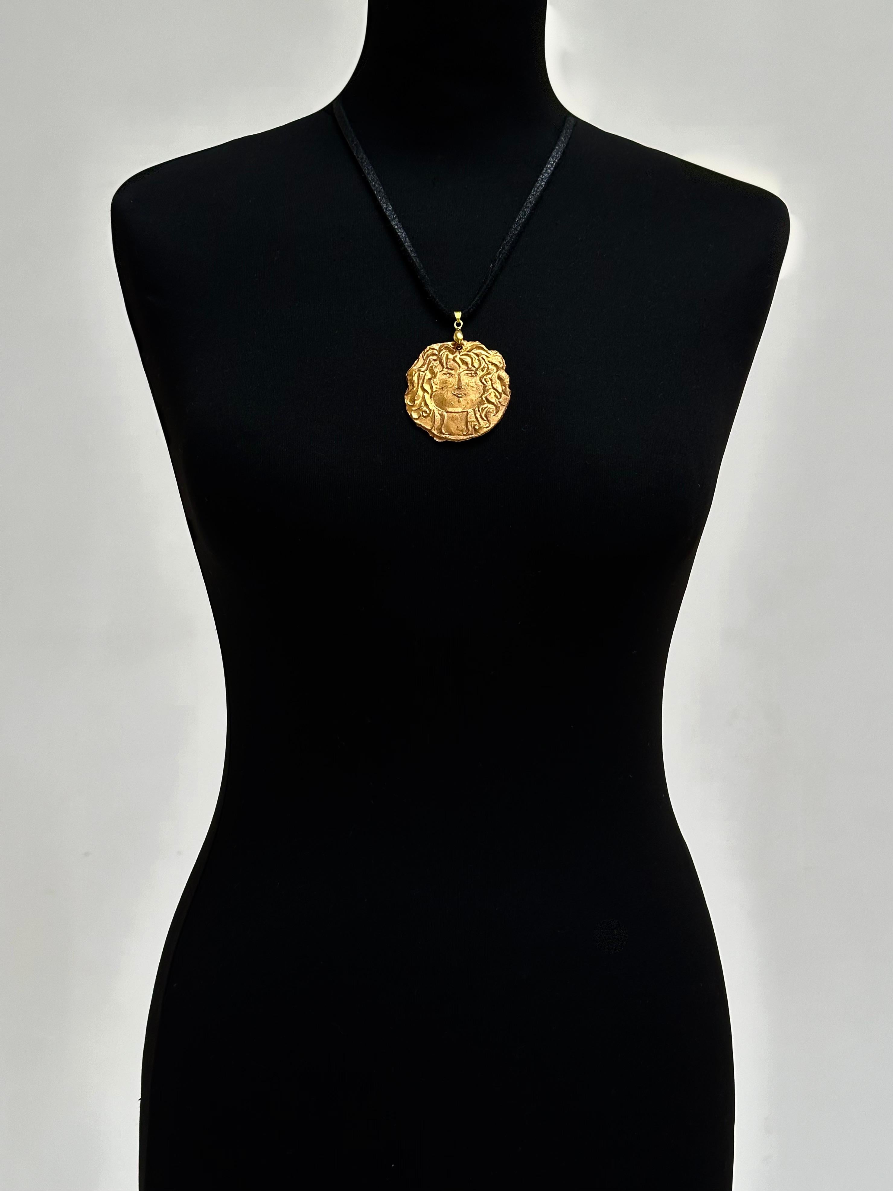 Embossed Roger Capron, Zodiac Charm Lion, Vallauris 1973 For Sale
