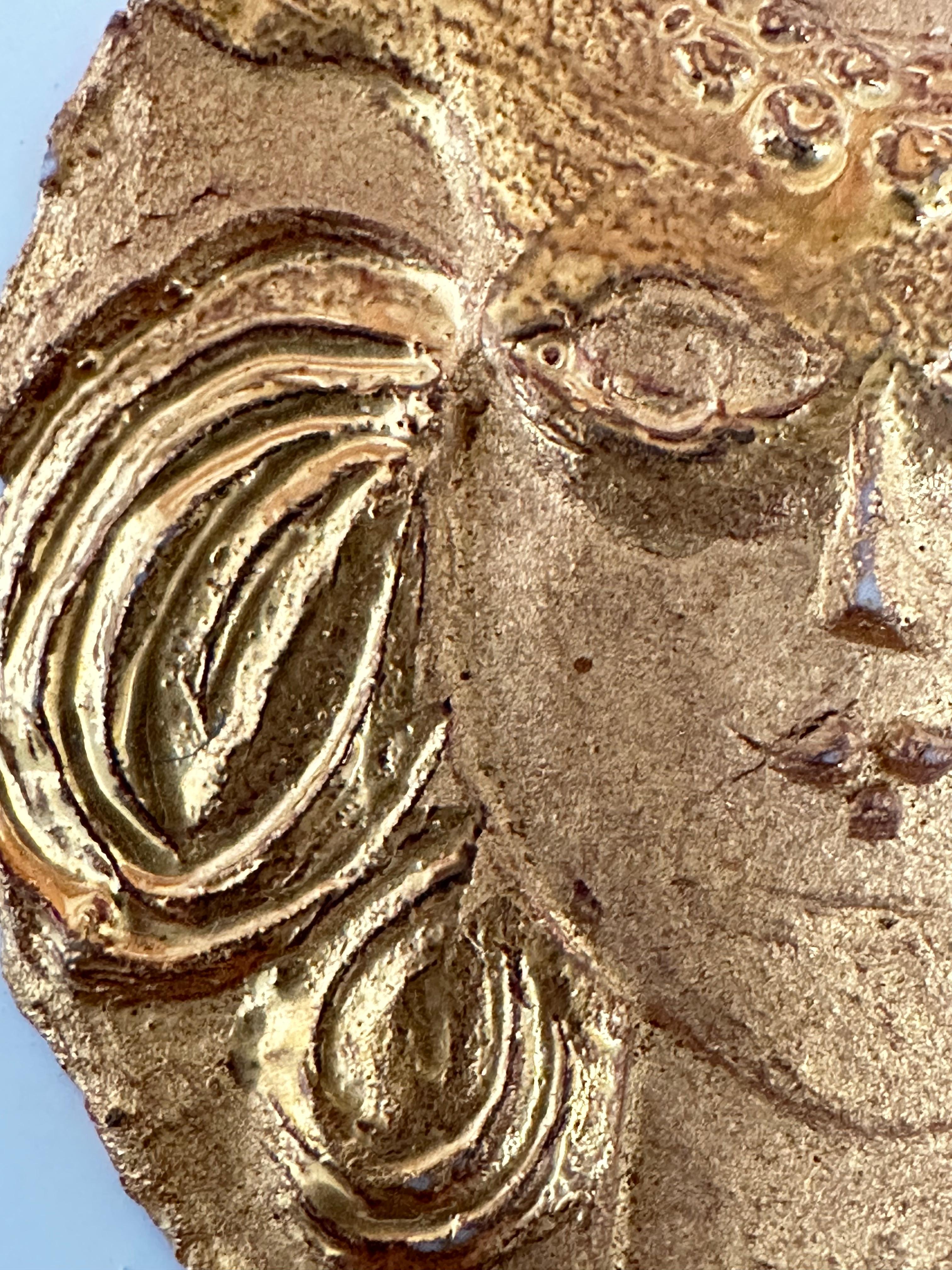 Embossed Roger Capron, Zodiac Charm Taurus, Vallauris 1973 For Sale