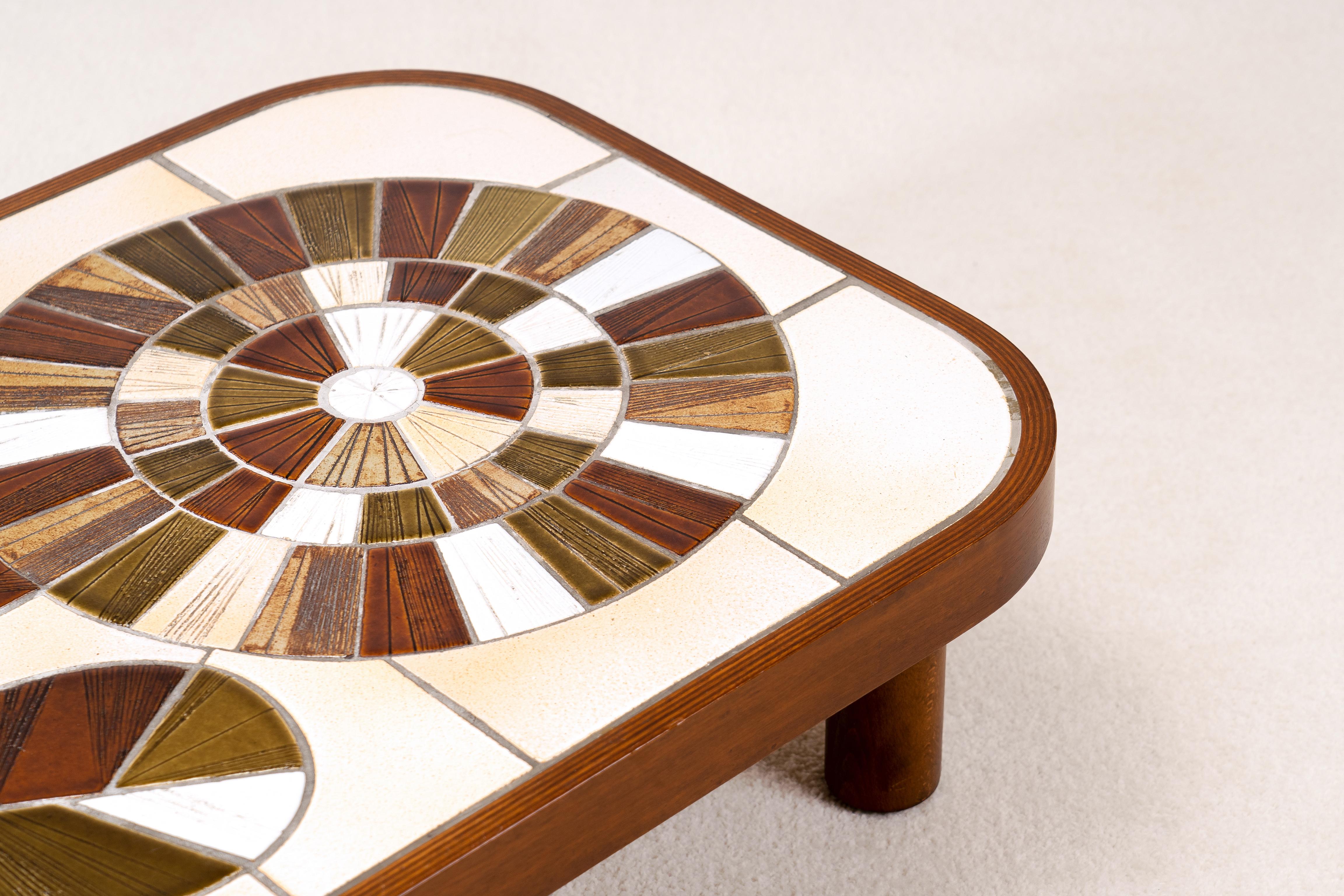 Roger Ceramic Capron, Coffee Table, Vallauris, France, 1970s 1