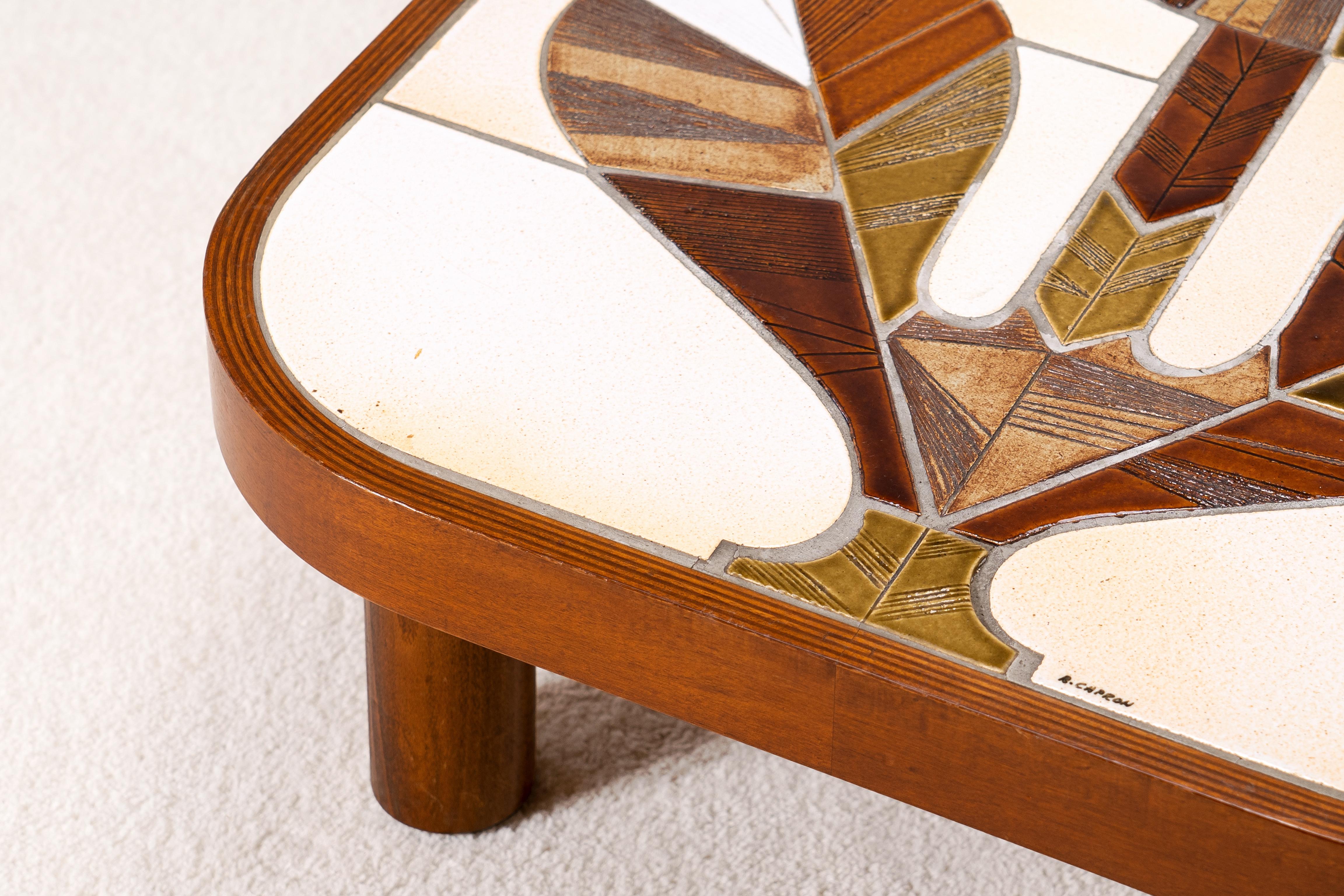 Roger Ceramic Capron, Coffee Table, Vallauris, France, 1970s 3