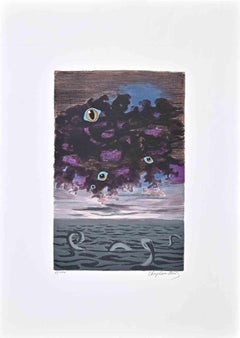 Sea Creature and Sky-Eyes - Lithograph by Roger Chapelain-Midy - 1974