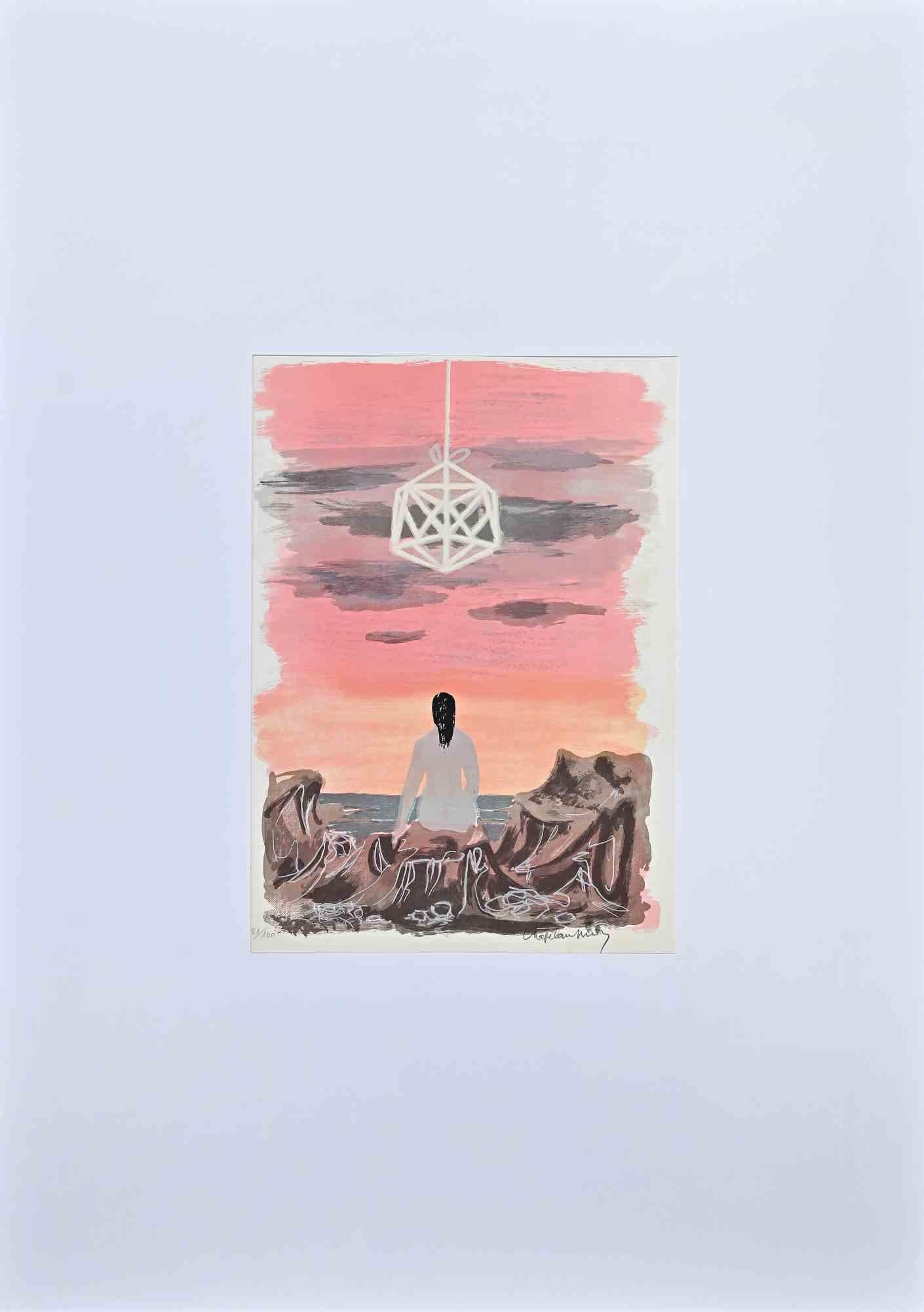 Sonnenuntergang ist eine farbige Original-Lithographie des Künstlers Roger Chapelain-Midy  im Jahr 1971.

Vom Künstler rechts unten handsigniert. Links unten nummeriert. Auflage 81/100.

Das Kunstwerk stellt eine nackte Frau dar, die sich hinlegt