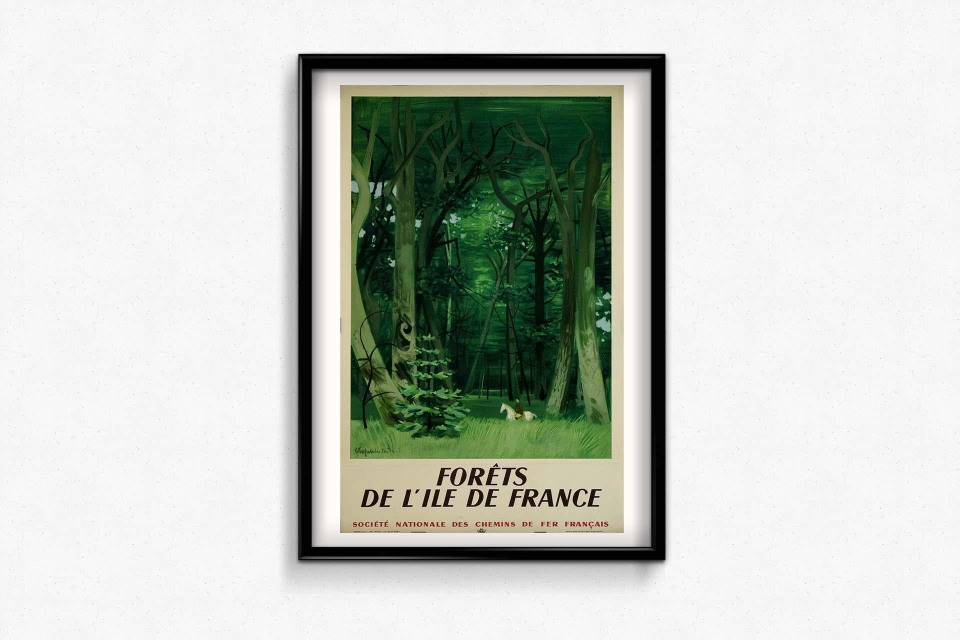 1949 travel poster “Forêts de l'Île-de-France” by Roger Chapelain-Midy SNCF For Sale 2
