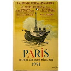 Vintage 1951 Original poster by Chapelain Midy - Paris celebrates its 2000 birthday
