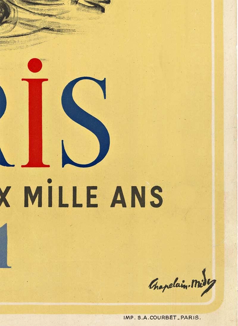 Paris 2000 Anniversary 1951, original vintage Poster 1