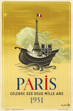 Paris 2000 Anniversary 1951, original vintage Poster