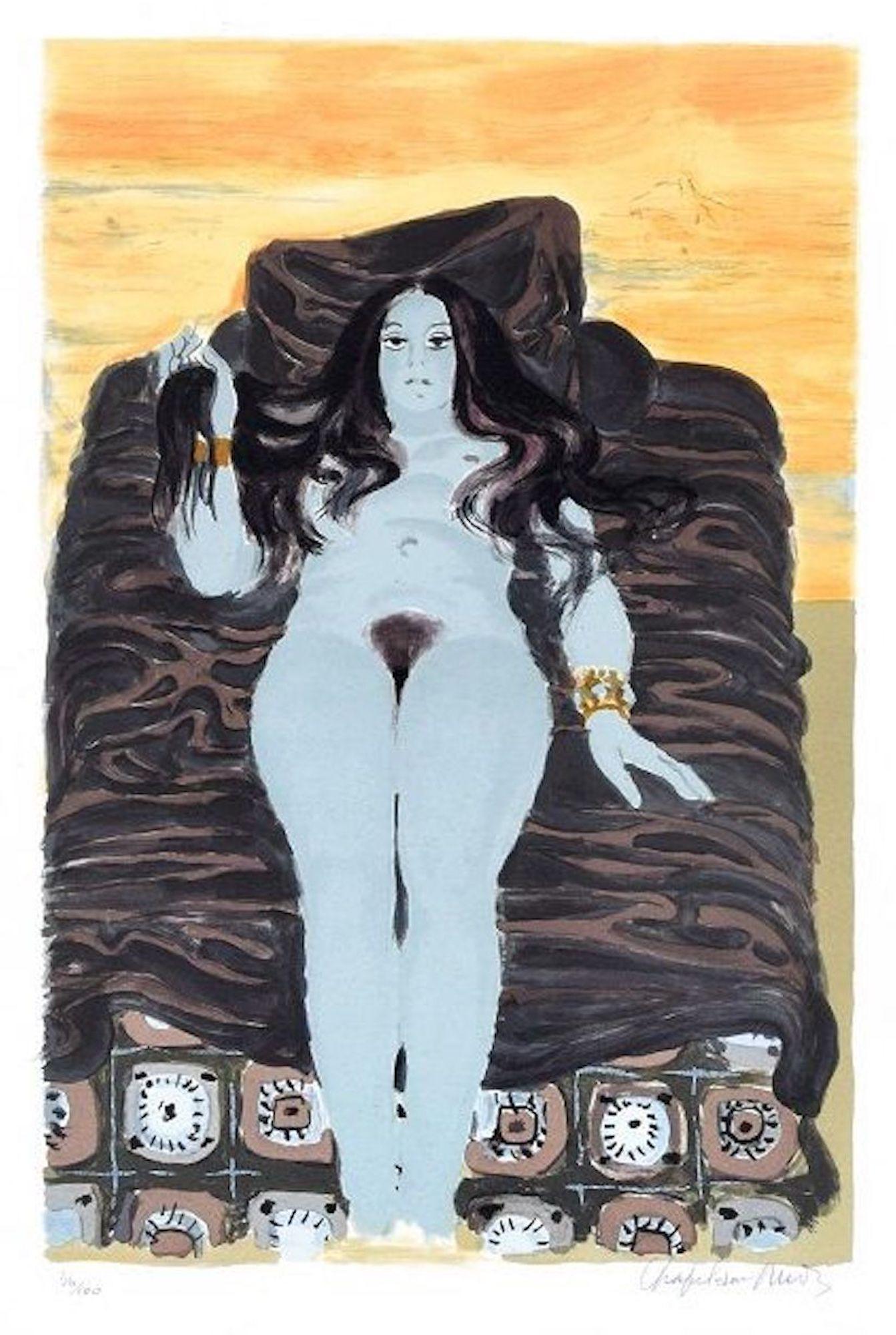 Roger Chapelain Midy Nude Print - The Rest - Original Lithograph by R. Chapelain-Midy - 1970s