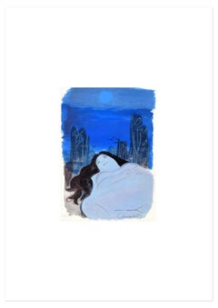 Woman in the Dark - Original Lithograph by R. Chapelain-Midy - 1975