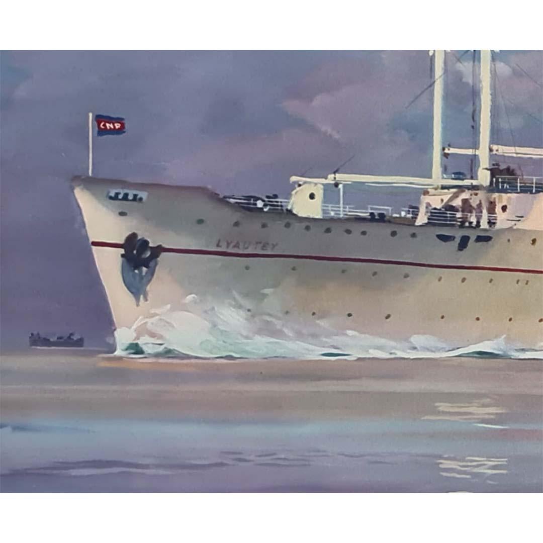 Maritime poster by Roger Chapelet - The Lyautey Compagnie de Navigation Paquet For Sale 2