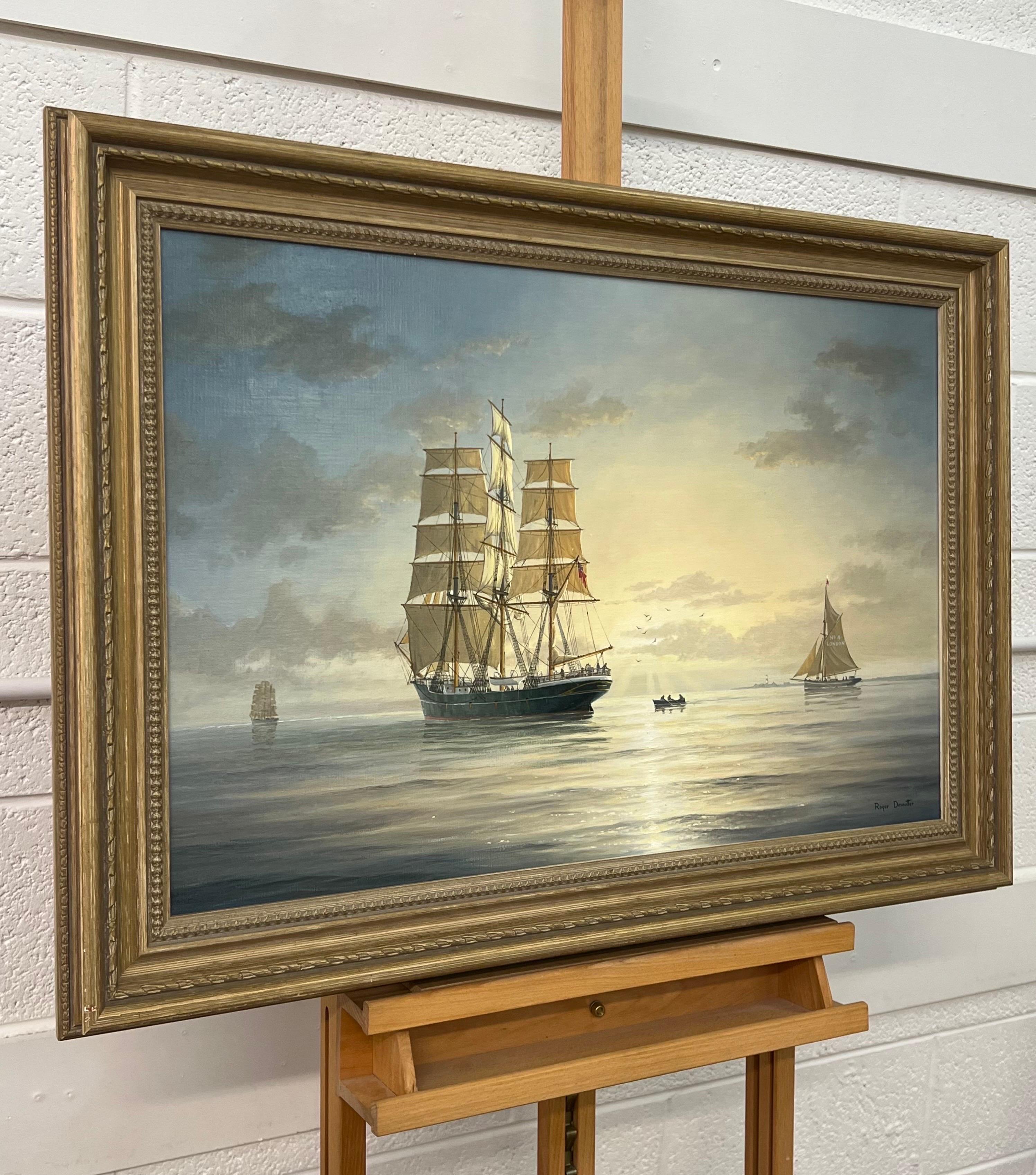 Paisaje marítimo de la costa sur de Inglaterra pintado por un artista del siglo XX 6