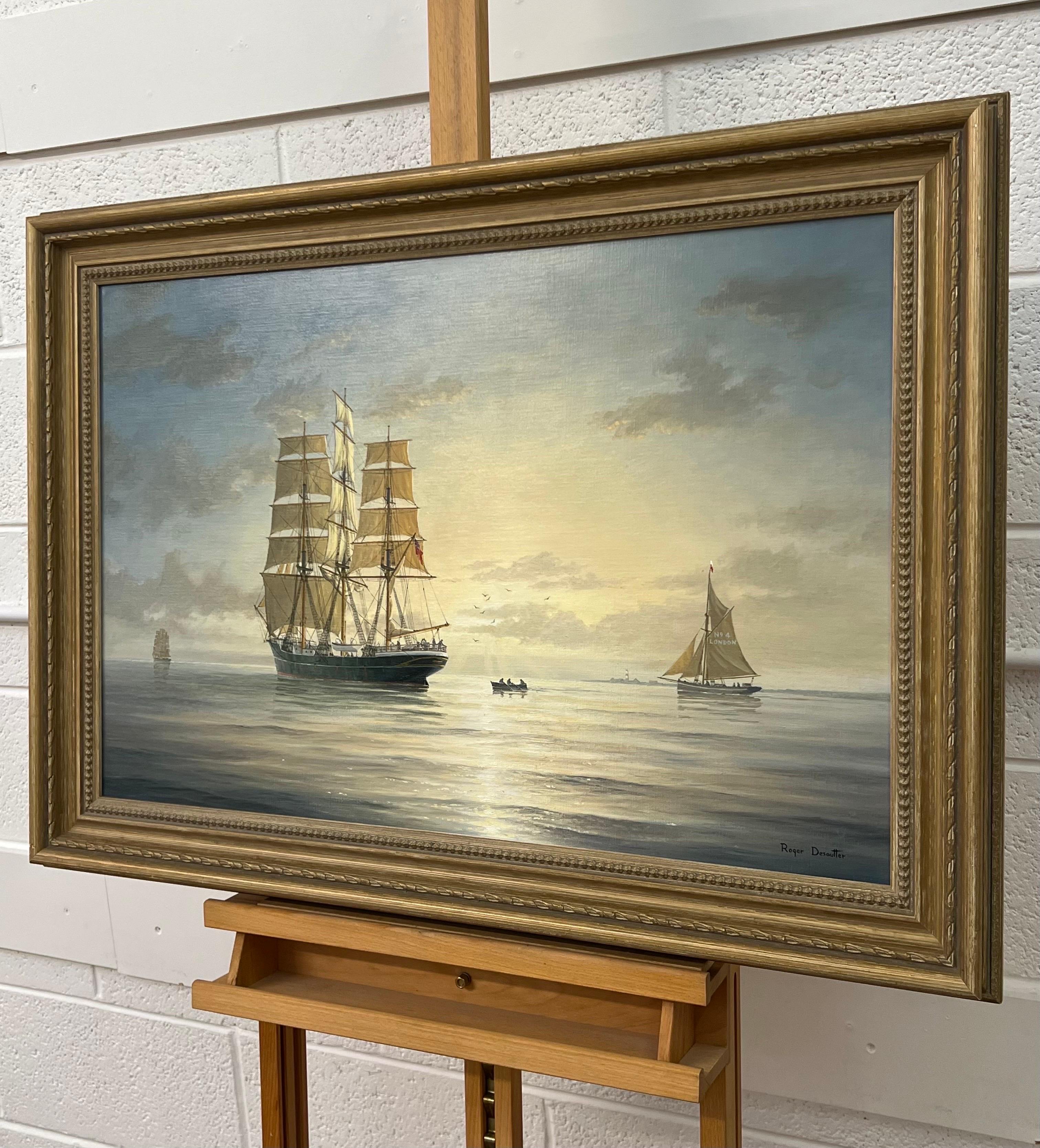 Paisaje marítimo de la costa sur de Inglaterra pintado por un artista del siglo XX 10