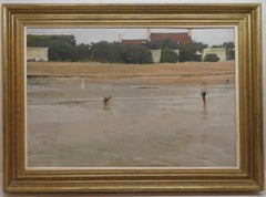ROGER COLEMAN - ROGER COLEMAN Late 20th Century impressionist ENGLISH BEACH SCENE oil painting ROGER COLEMAN Late 20th Century impressionist ENGLISH BEACH SCENE oil painting