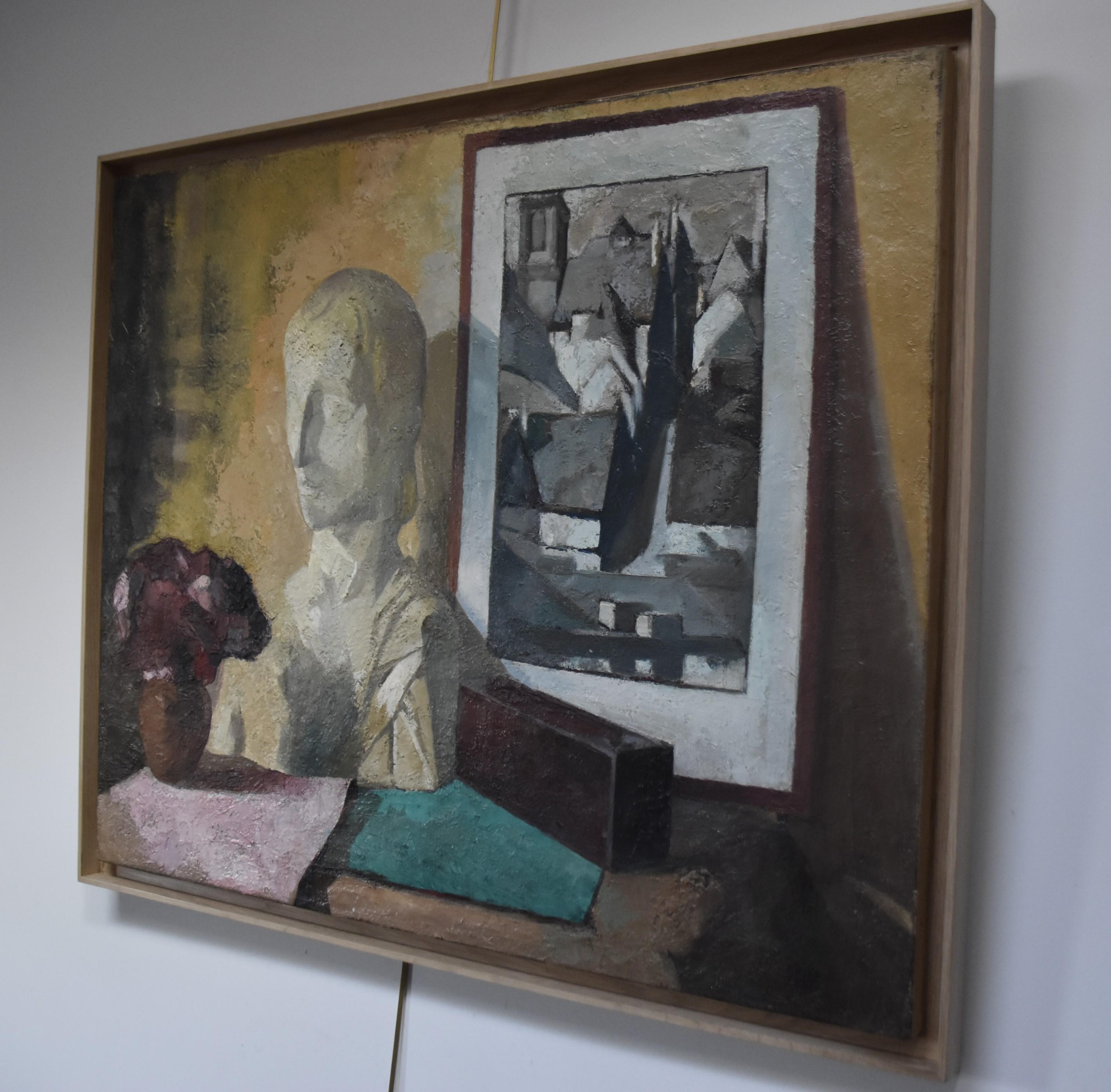 Roger Cortet (1910-1978) Still-life with a white sculpture, oil on canvas signed For Sale 11