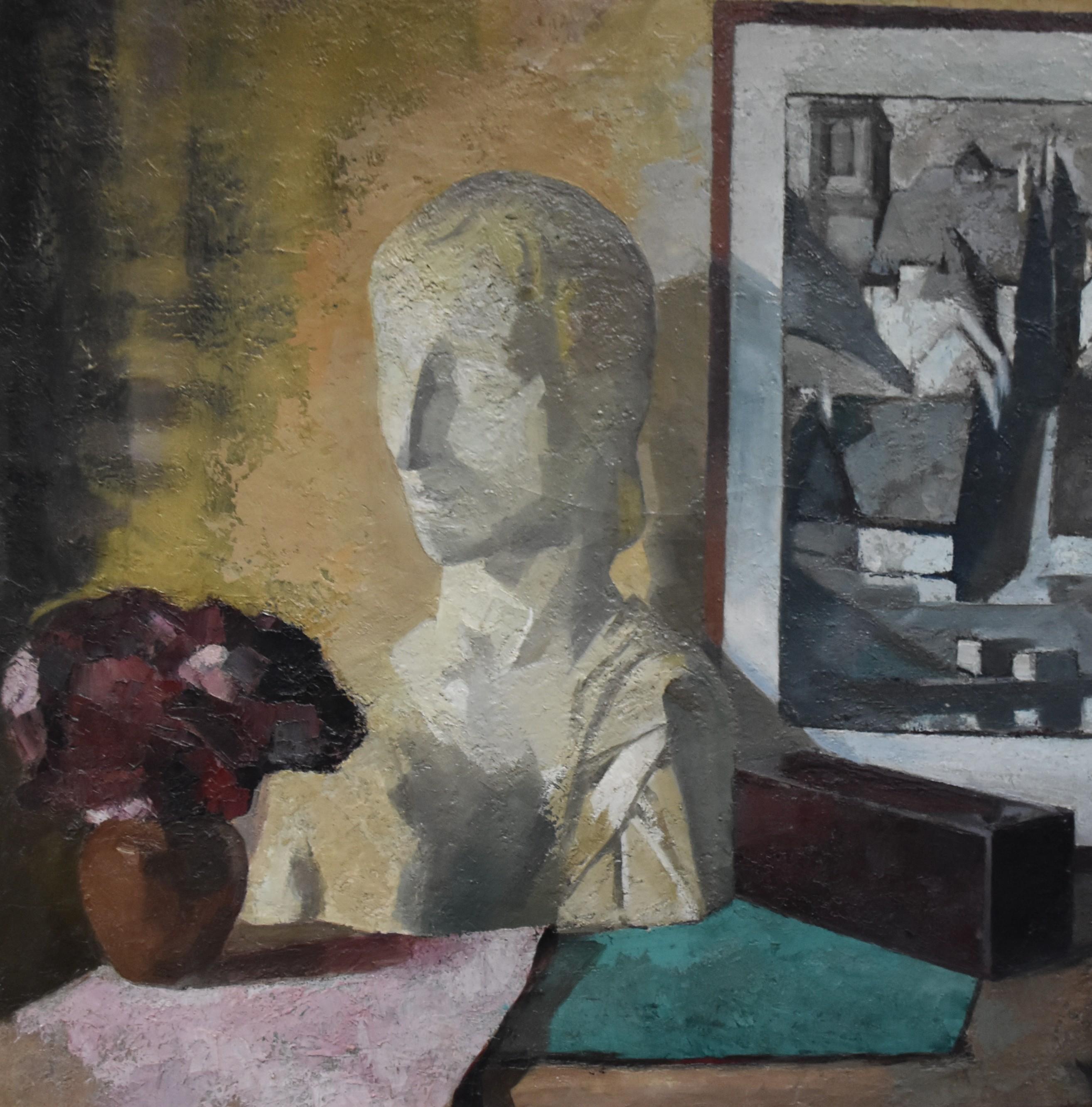Roger Cortet (1910-1978) Still-life with a white sculpture, oil on canvas signed For Sale 14
