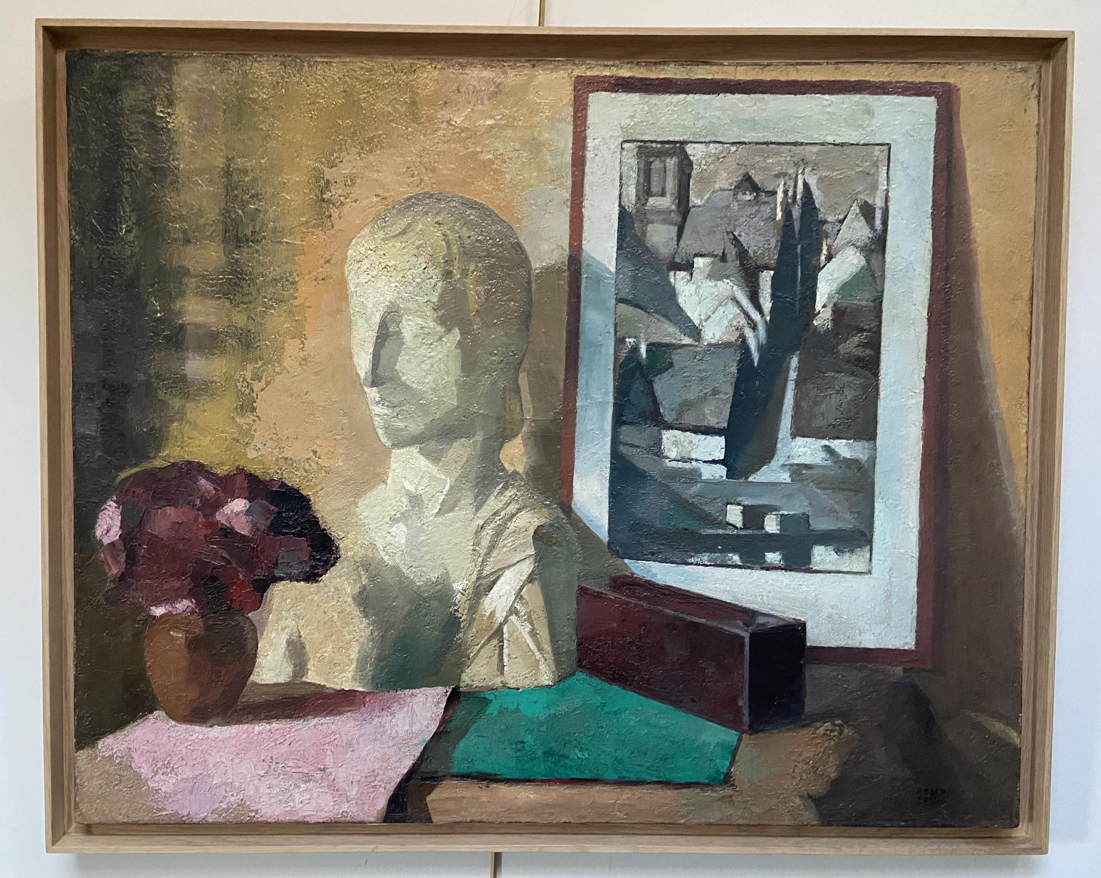Roger Cortet (1910-1978) Still-life with a white sculpture, oil on canvas signed For Sale 15