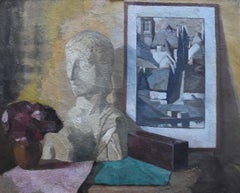Roger Cortet (1910-1978) Still-life with a white sculpture, oil on canvas signed
