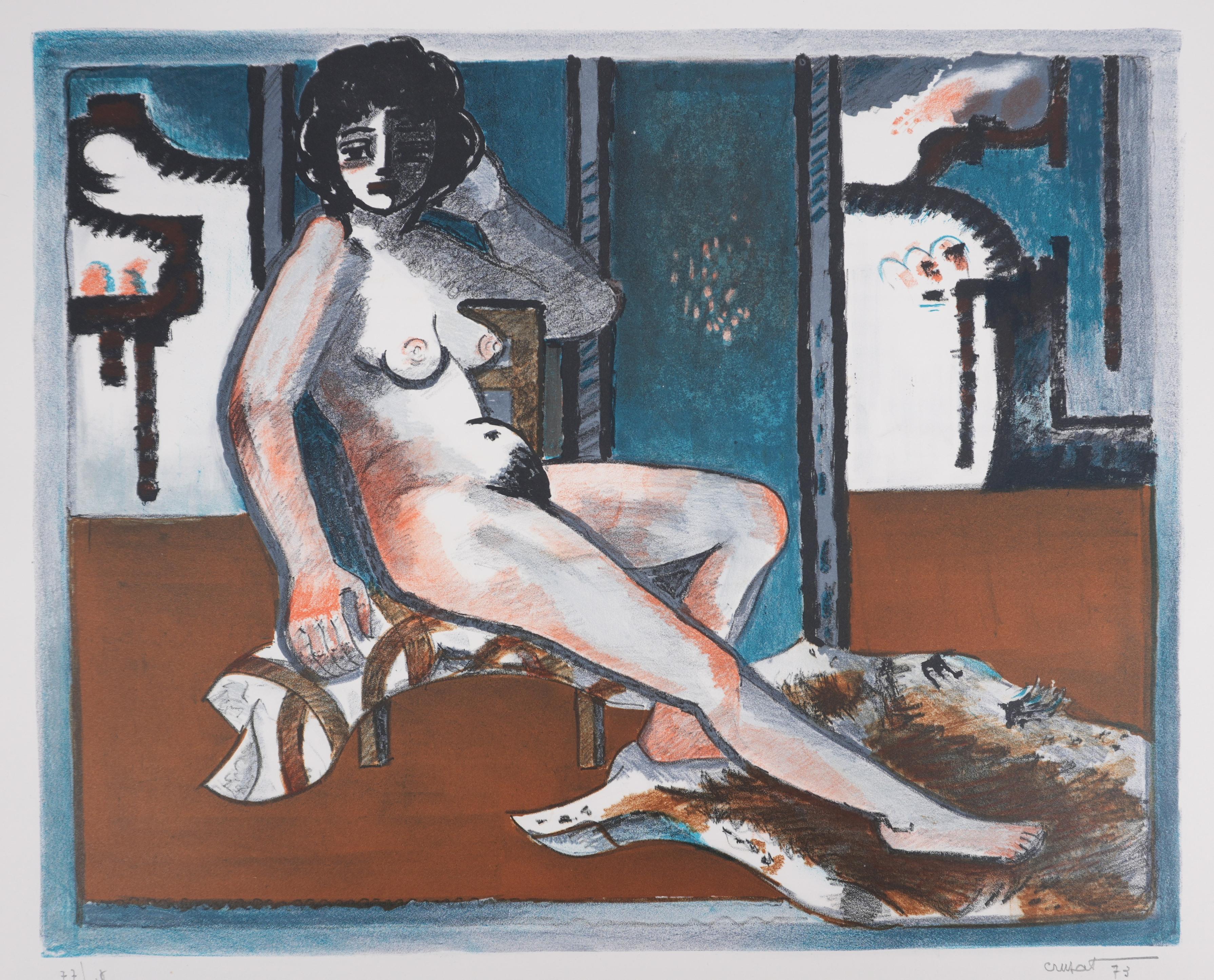 Desnudo Sentado - Litografía original, FIRMADA A MANO y Numerada en venta 2