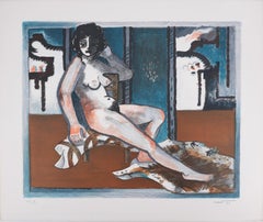 Desnudo Sentado - Litografía original, FIRMADA A MANO y Numerada