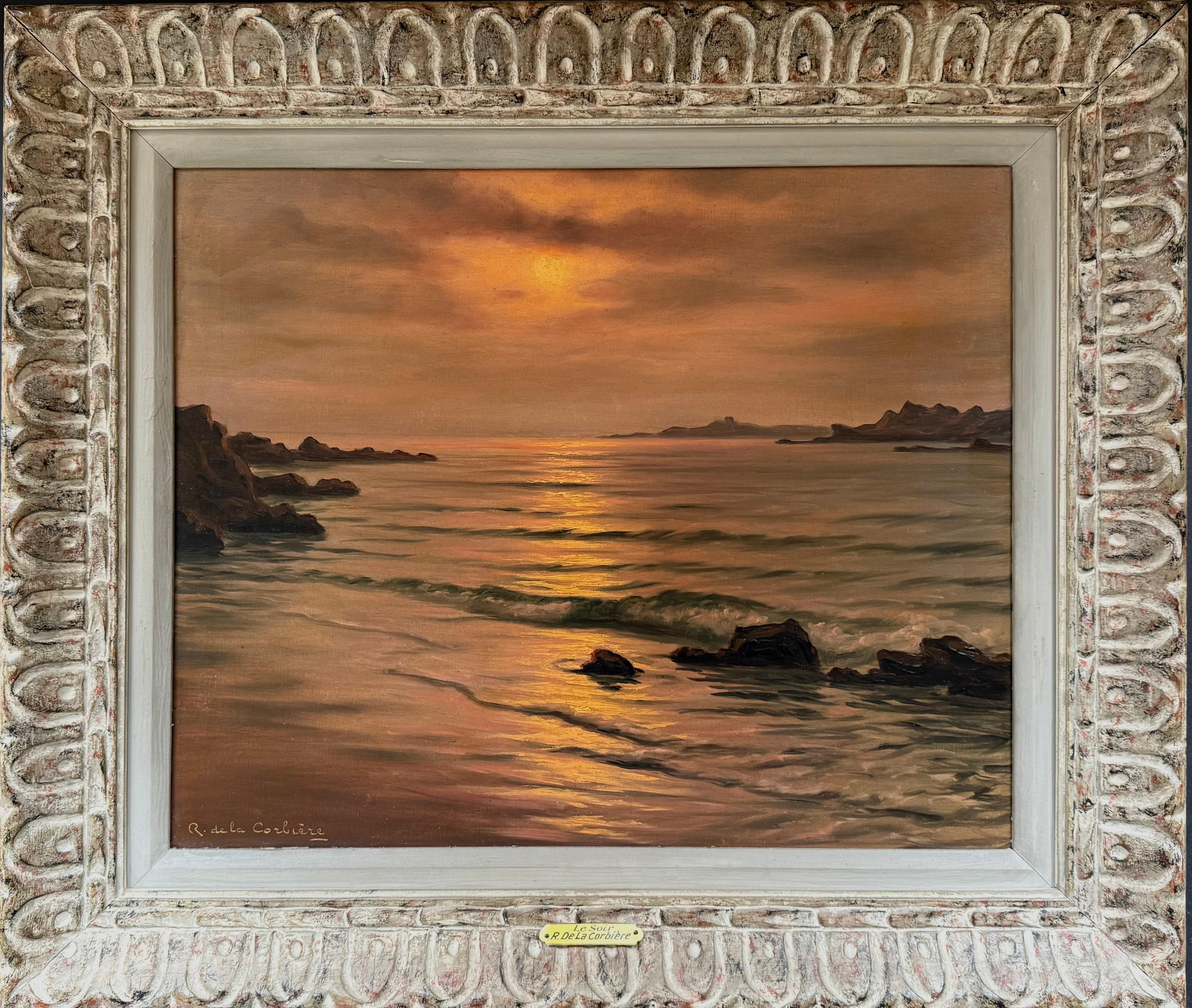 “Le Soir” - Post-Impressionist Painting by Roger de la Corbière