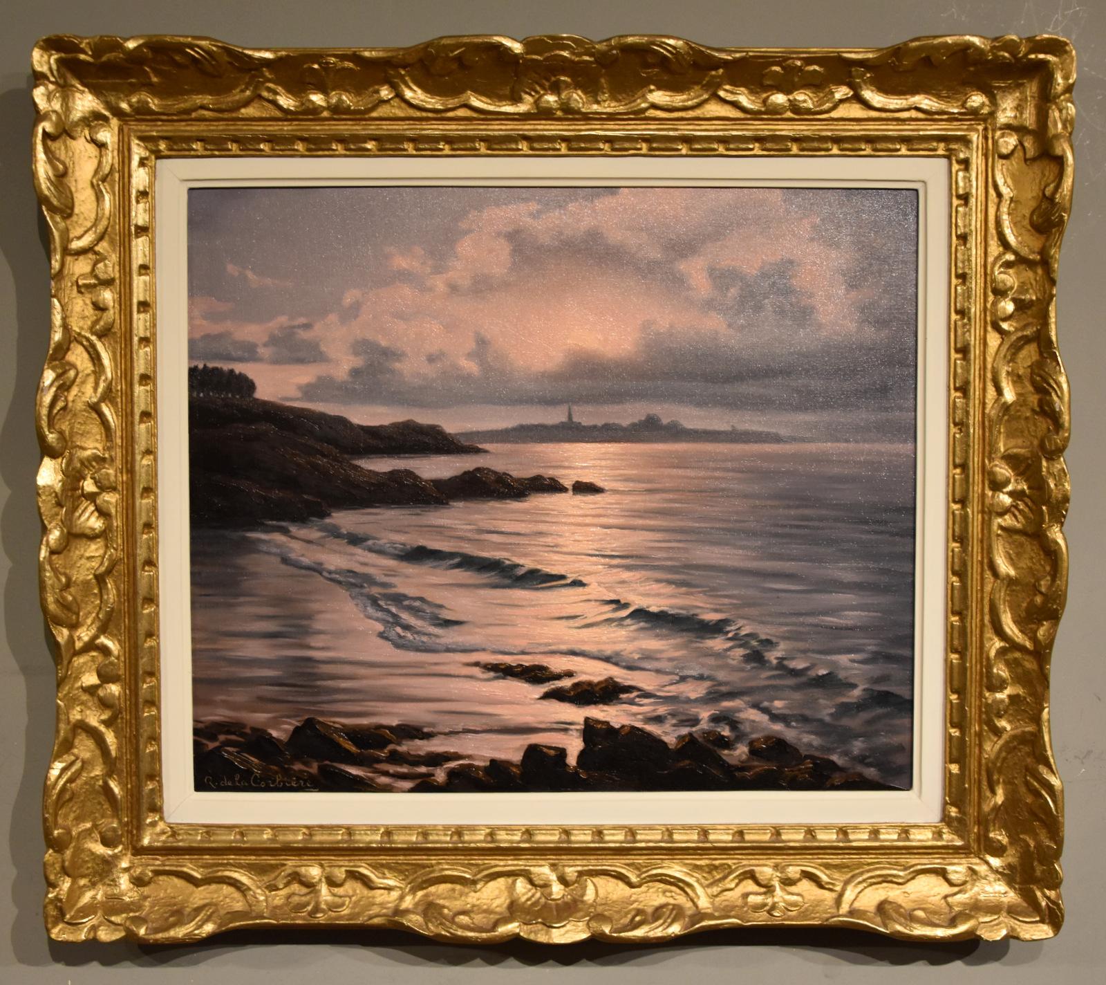Ölgemälde von Roger De la Corbiere "Das sonnenbeschienene Meer"