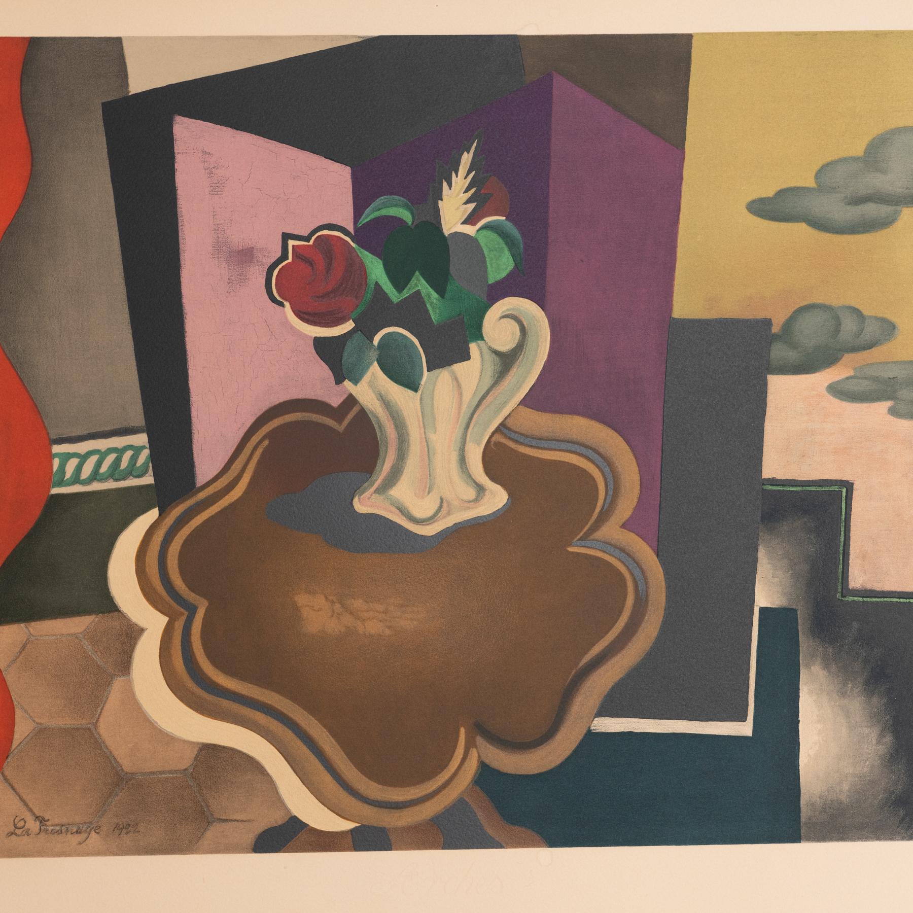 Roger de la Fresnaye Framed Color Lithography, circa 1968 In Good Condition For Sale In Barcelona, Barcelona