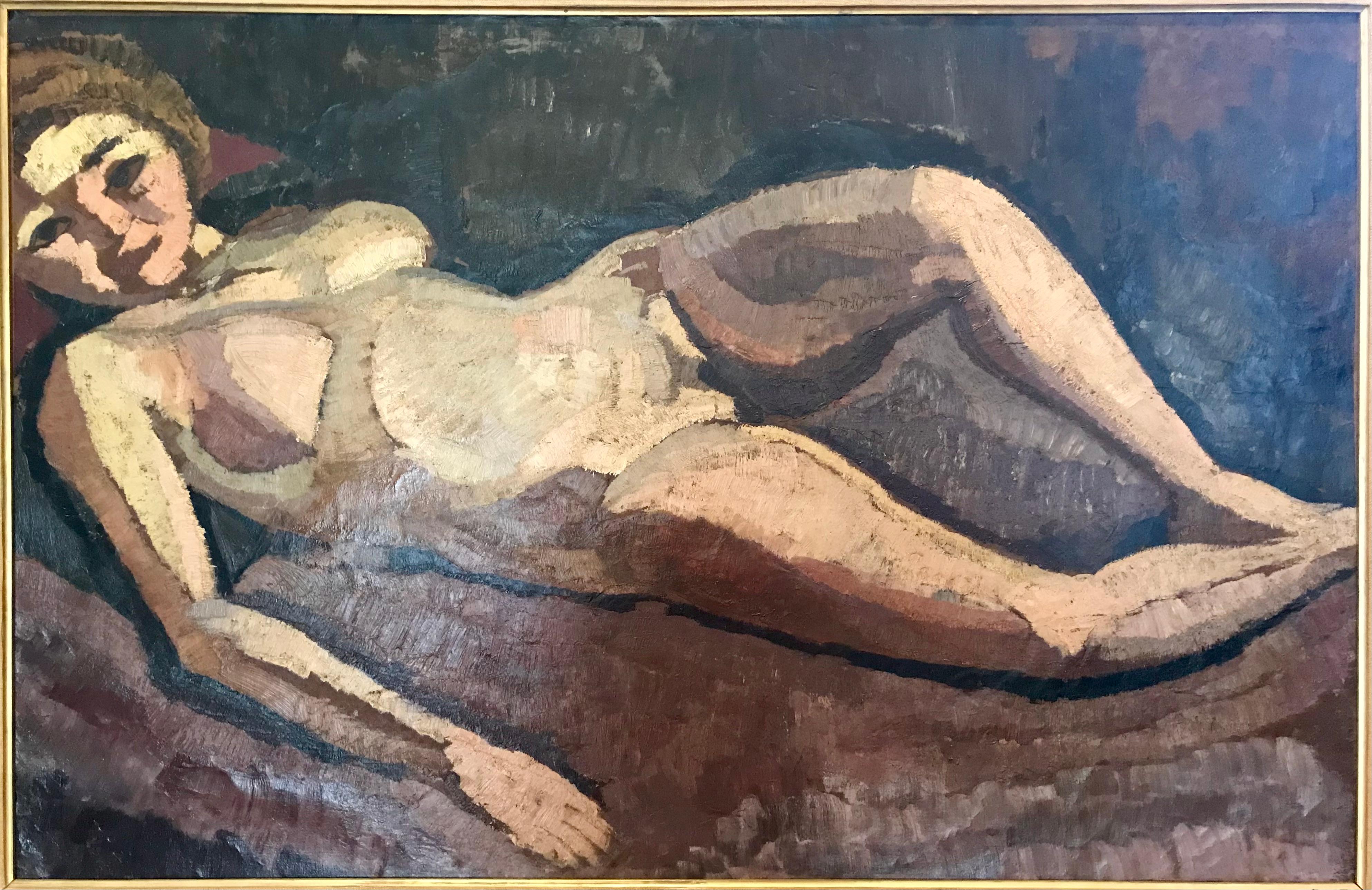 Hand-Painted Roger de la Fresnaye (French, 1885-1925) - Femme Nue Couchée