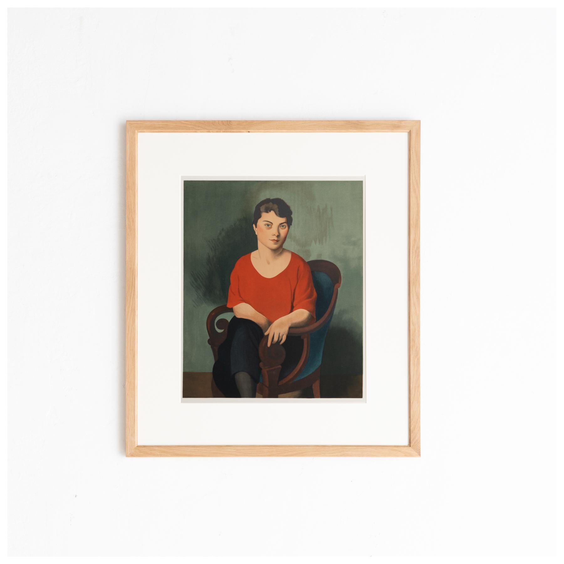 Original color lithograph 'La Roumaine' by Roger de la Fresnaye.

Lithograph printed from an original painting made by the author in France, circa 1921.

Published in France by Fernand Mourlot, circa 1968. 

In good original condition, with
