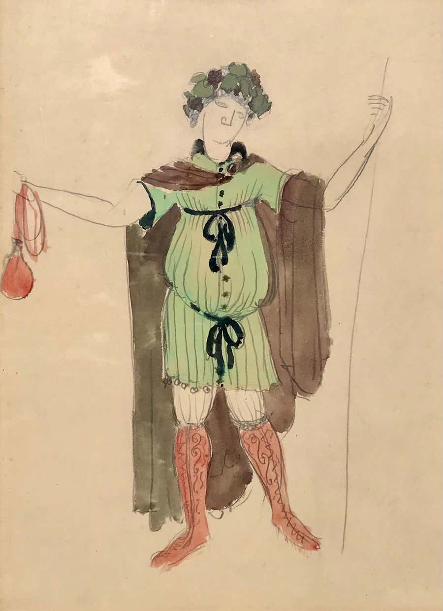 Roger de la Fresnaye Dessin pour un Costume Watercolor