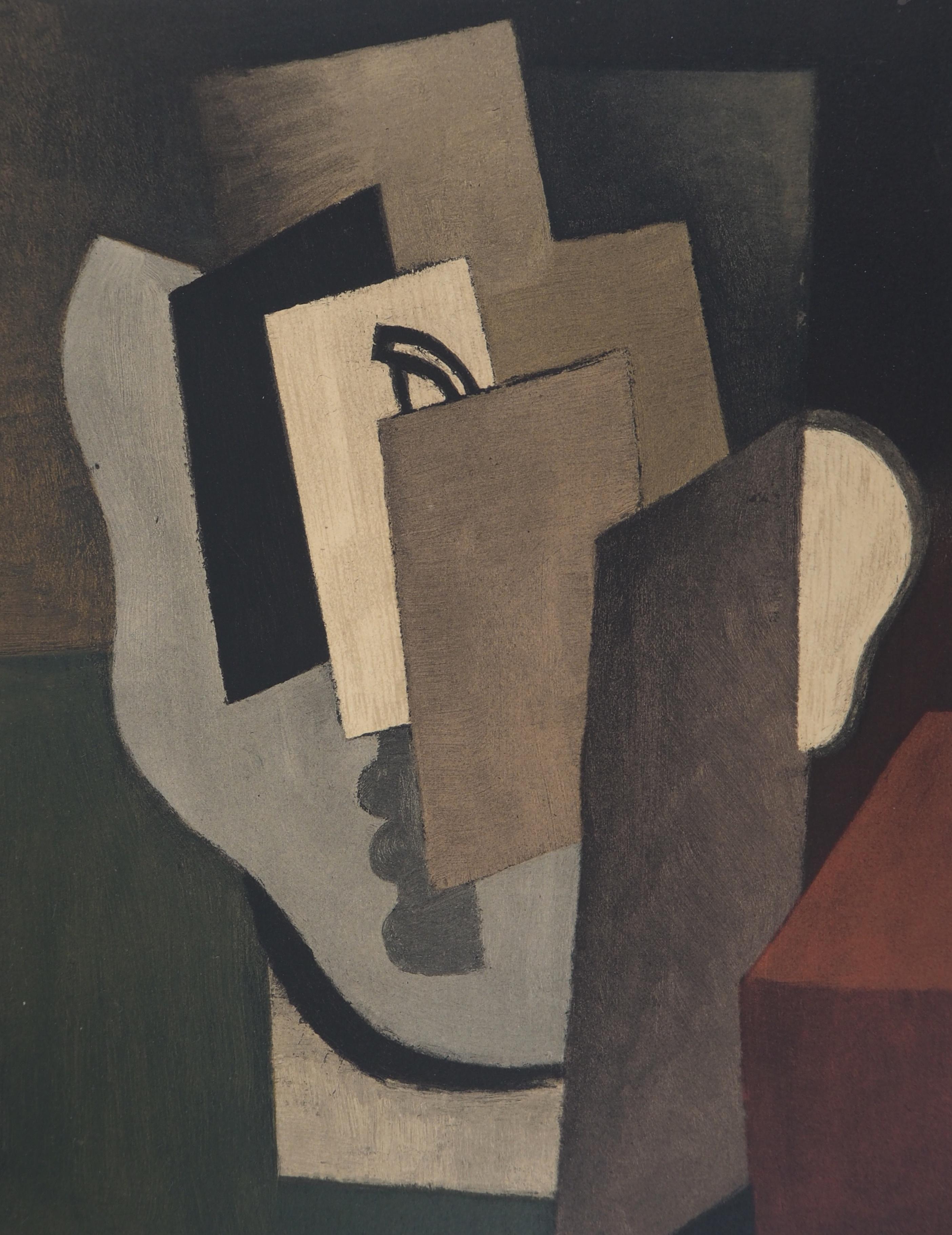 Cubist Composition - Lithograph, Mourlot - Black Figurative Print by Roger de la Fresnaye