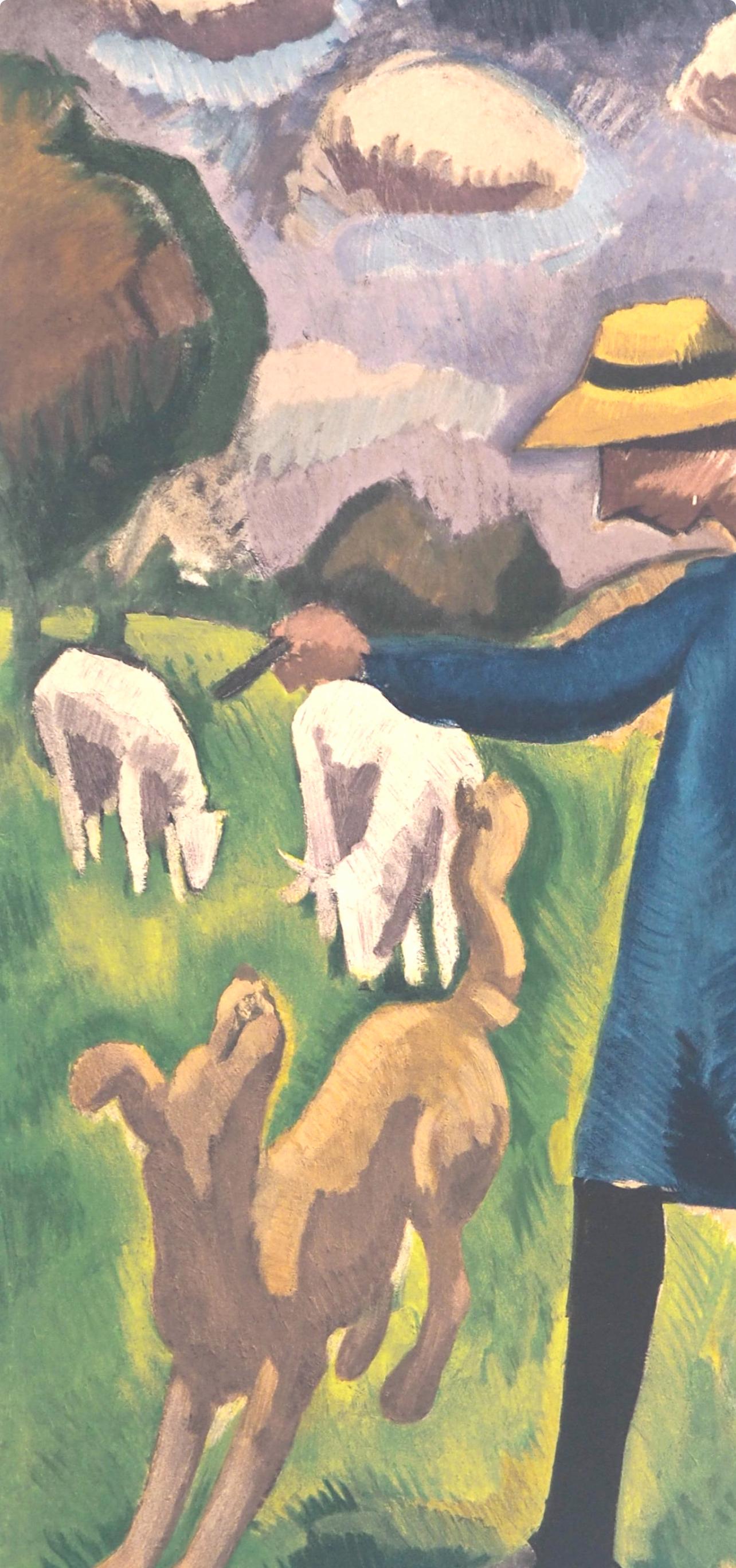 de La Fresnaye, Gardeuse de moutons, Collection Pierre Lévy (after) - Cubist Print by Roger de la Fresnaye