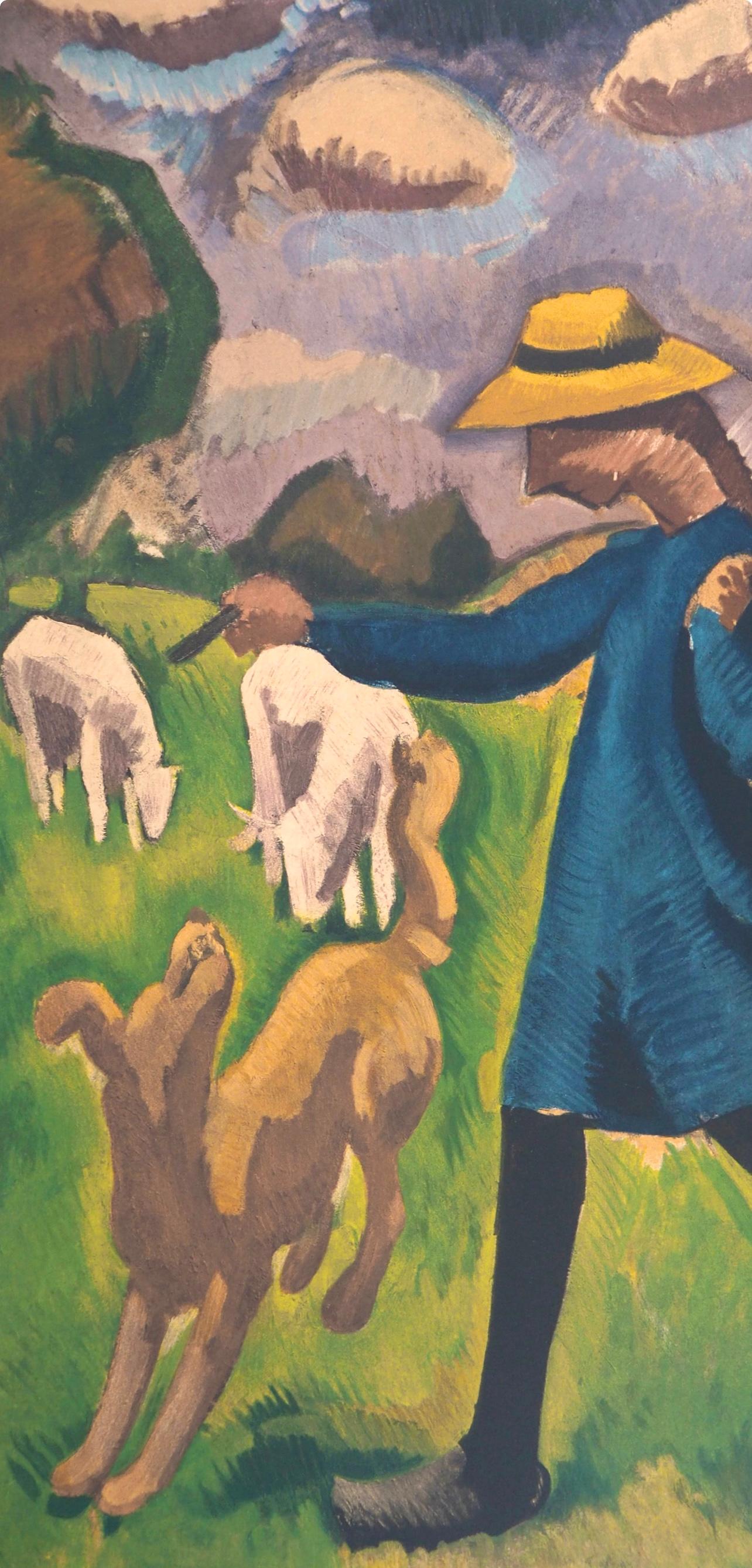 de La Fresnaye, Gardeuse de moutons, Roger de La Fresnaye (after) - Modern Print by Roger de la Fresnaye
