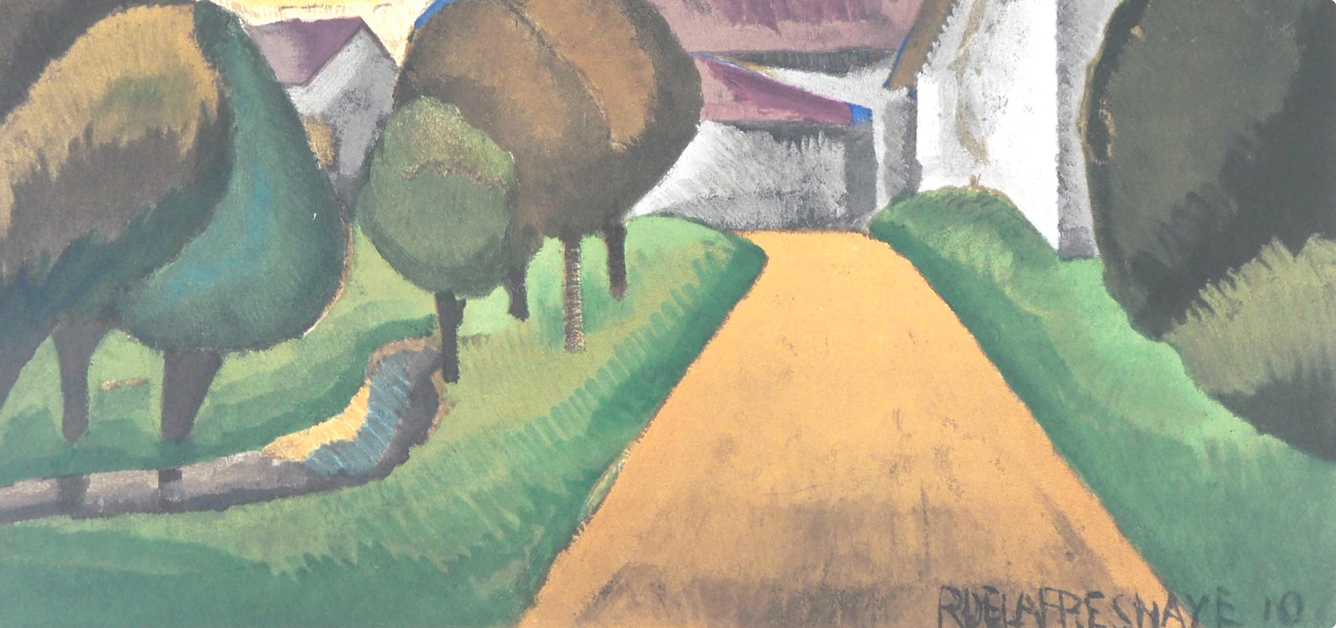 de La Fresnaye, L'entrée du village, Collection Pierre Lévy (after) - Gray Figurative Print by Roger de la Fresnaye