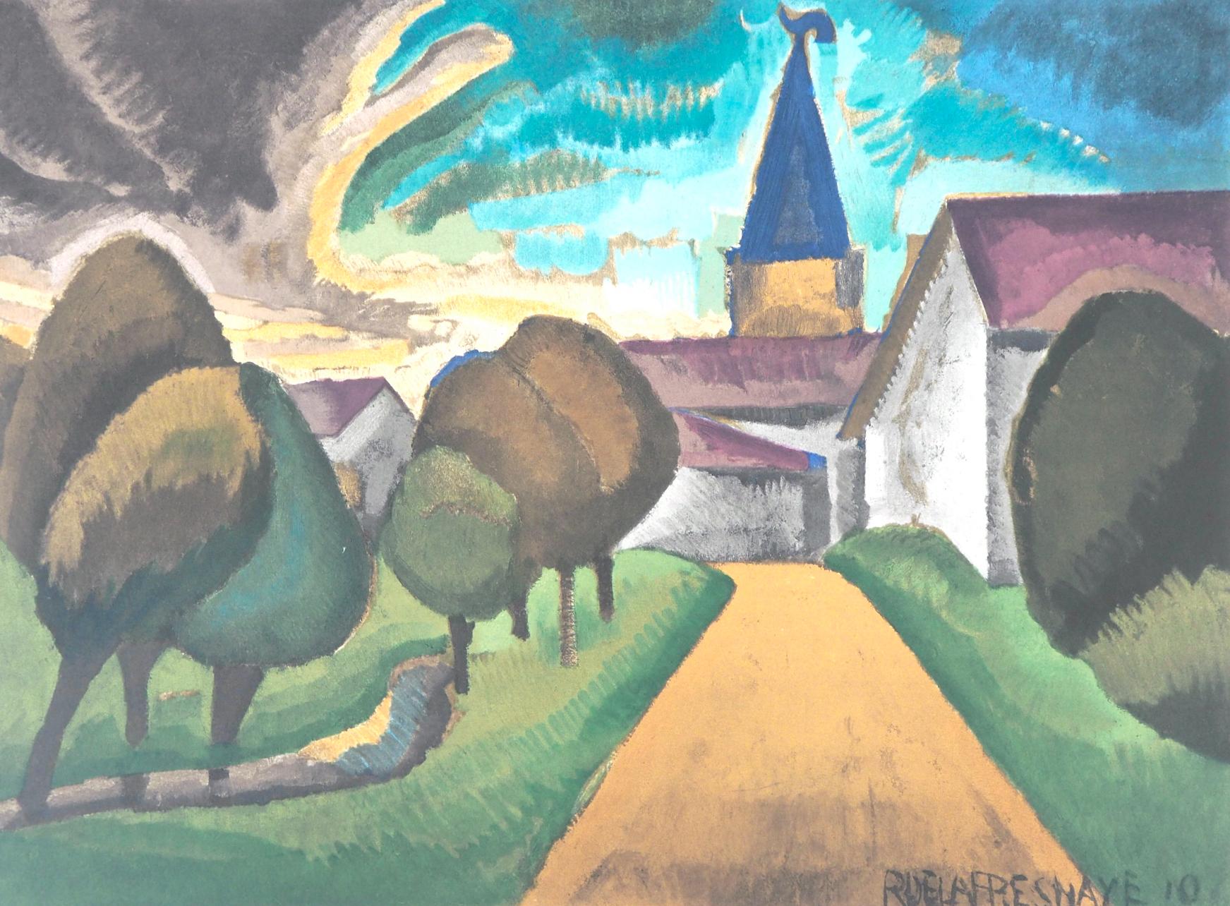 Roger de la Fresnaye Figurative Print - de La Fresnaye, L'entrée du village, Collection Pierre Lévy (after)