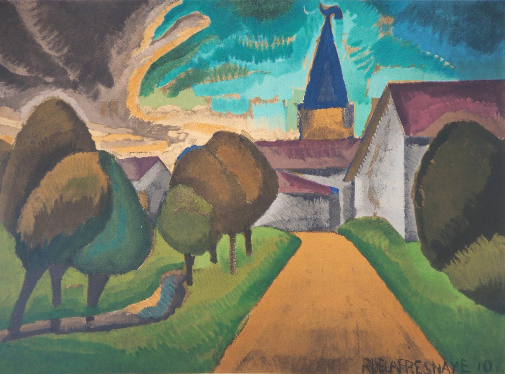 Landscape Print Roger de la Fresnaye - de La Fresnaye, L'entrée du village, Roger de La Fresnaye (d'après)