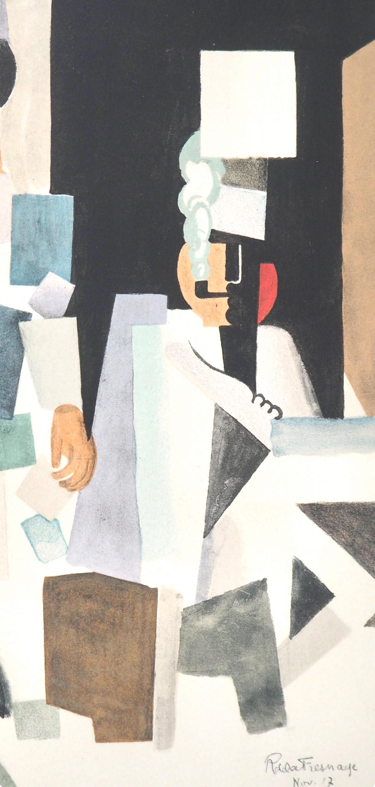de La Fresnaye, Scène militaire, The Collective Pierre Lévy (d'après) - Cubisme Print par Roger de la Fresnaye