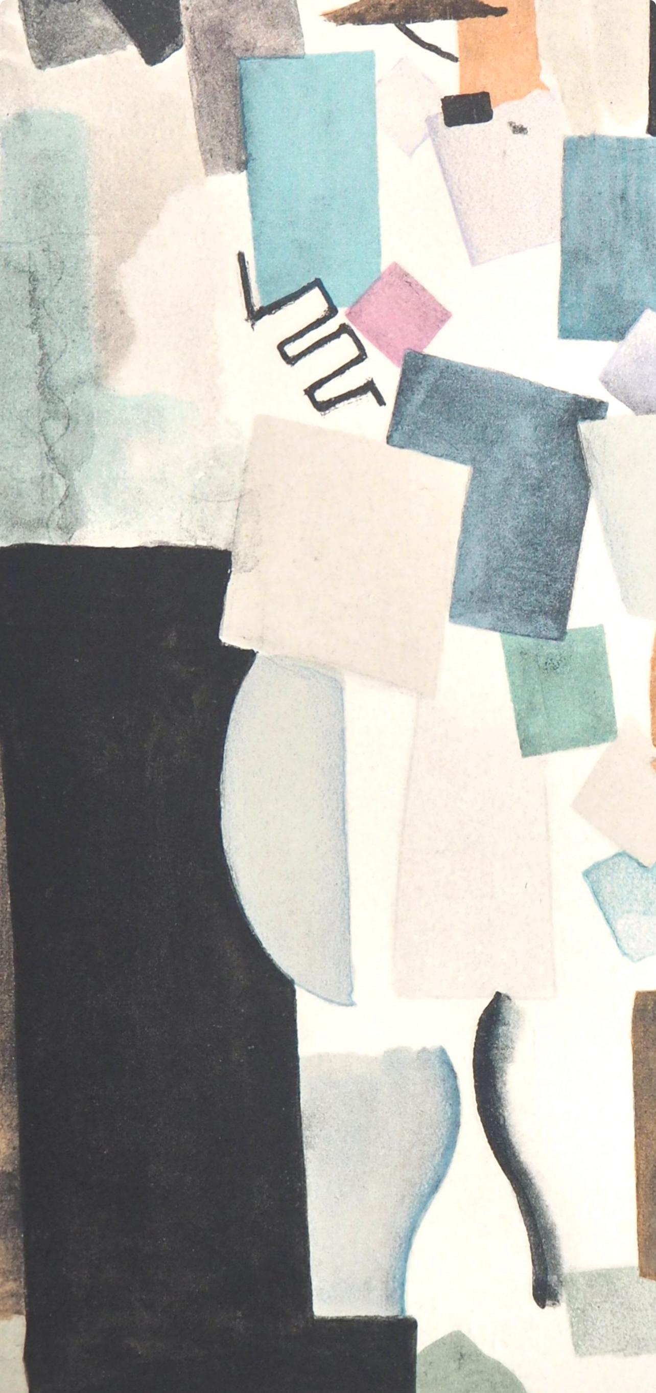 de La Fresnaye, Scène militaire, The Collective Pierre Lévy (d'après) - Beige Figurative Print par Roger de la Fresnaye