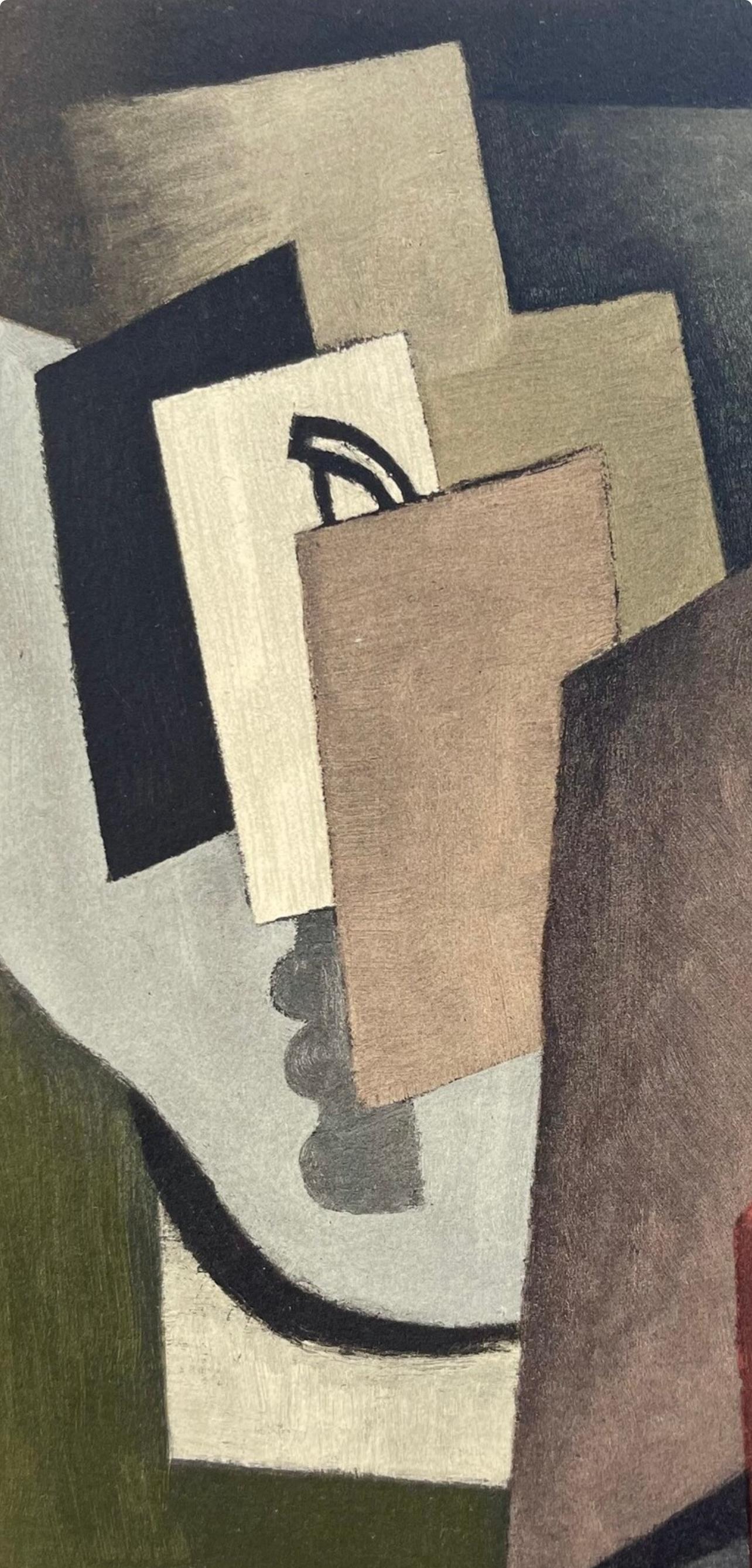 de La Fresnaye, Visage, Collection Pierre Lévy (after) - Cubist Print by Roger de la Fresnaye