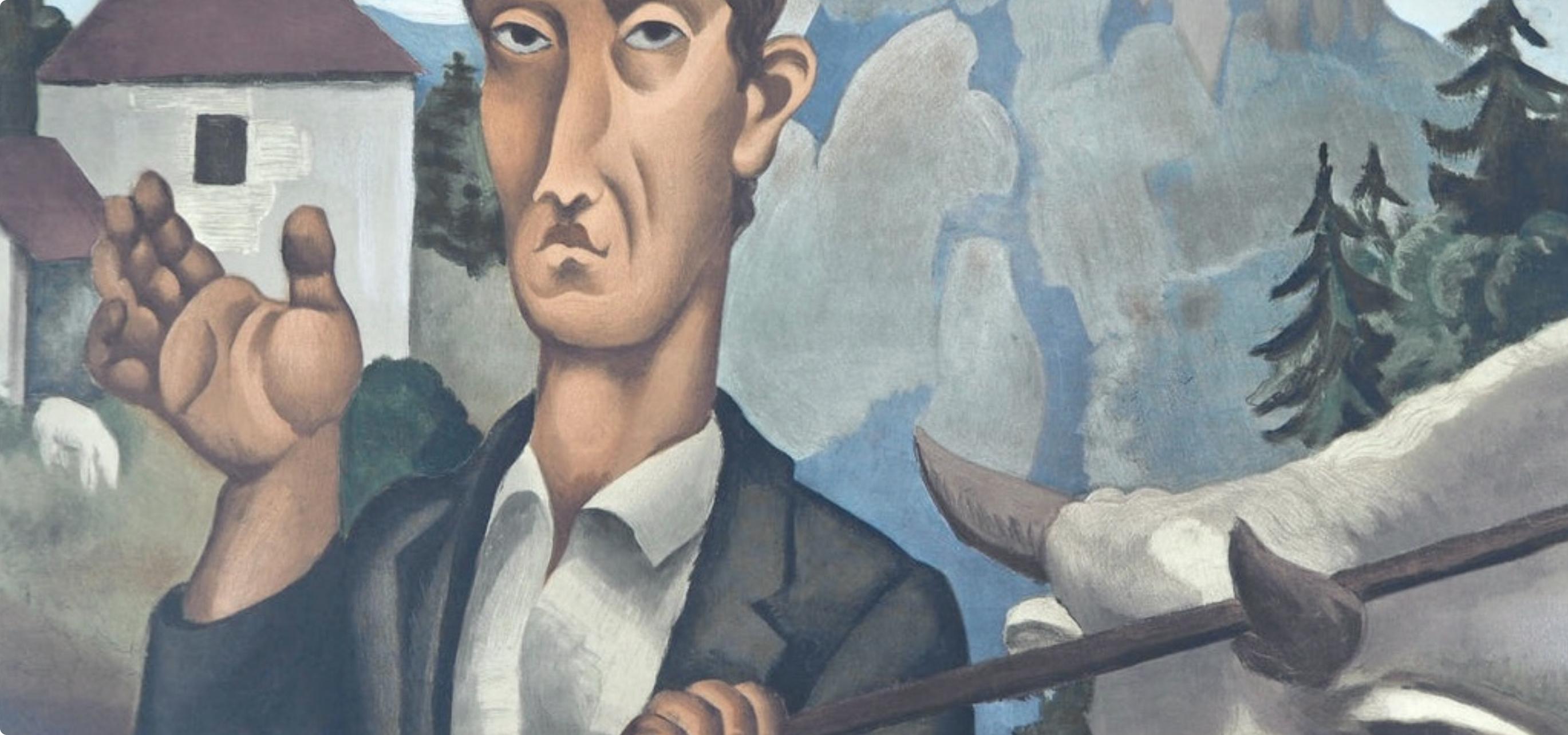 Roger de La Fresnaye, The Cowherd, 1968 (after) - Gray Figurative Print by Roger de la Fresnaye