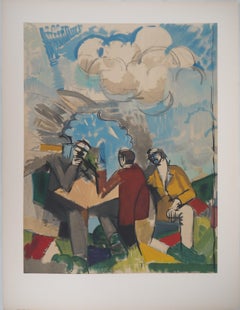 The Card Players - Lithograph, Mourlot