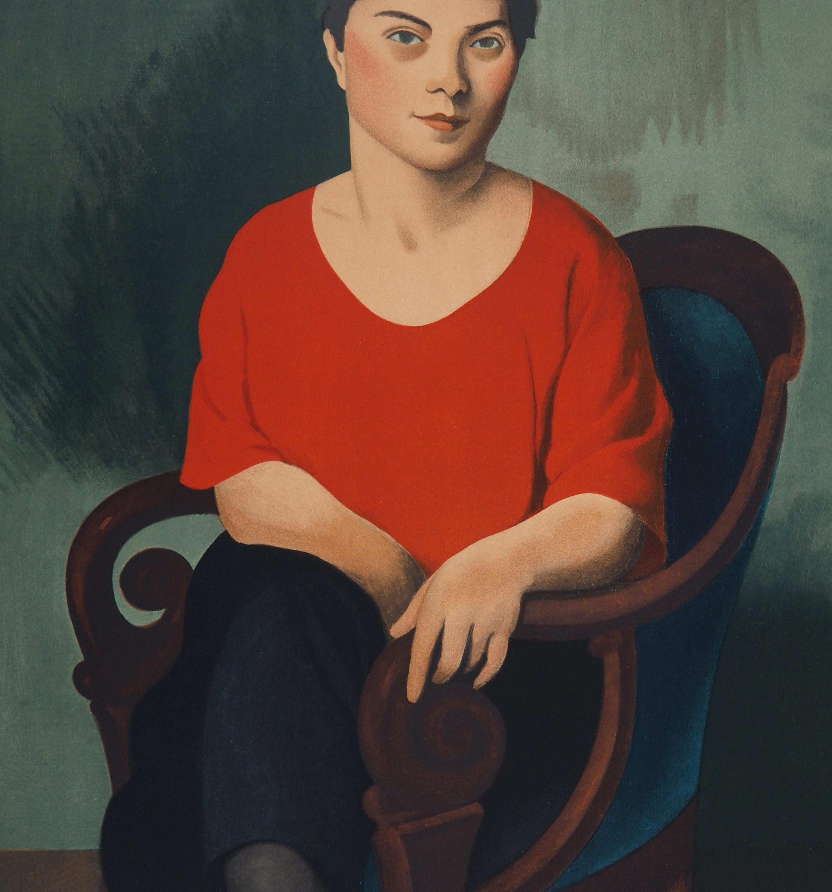 Roger de la Fresnaye
Woman with Red Pullover

Stone lithograph after a painting
Printed in Mourlot workshop
On Arches vellum 65 x 50 cm (c. 26 x 20 inch)

Excellent condition