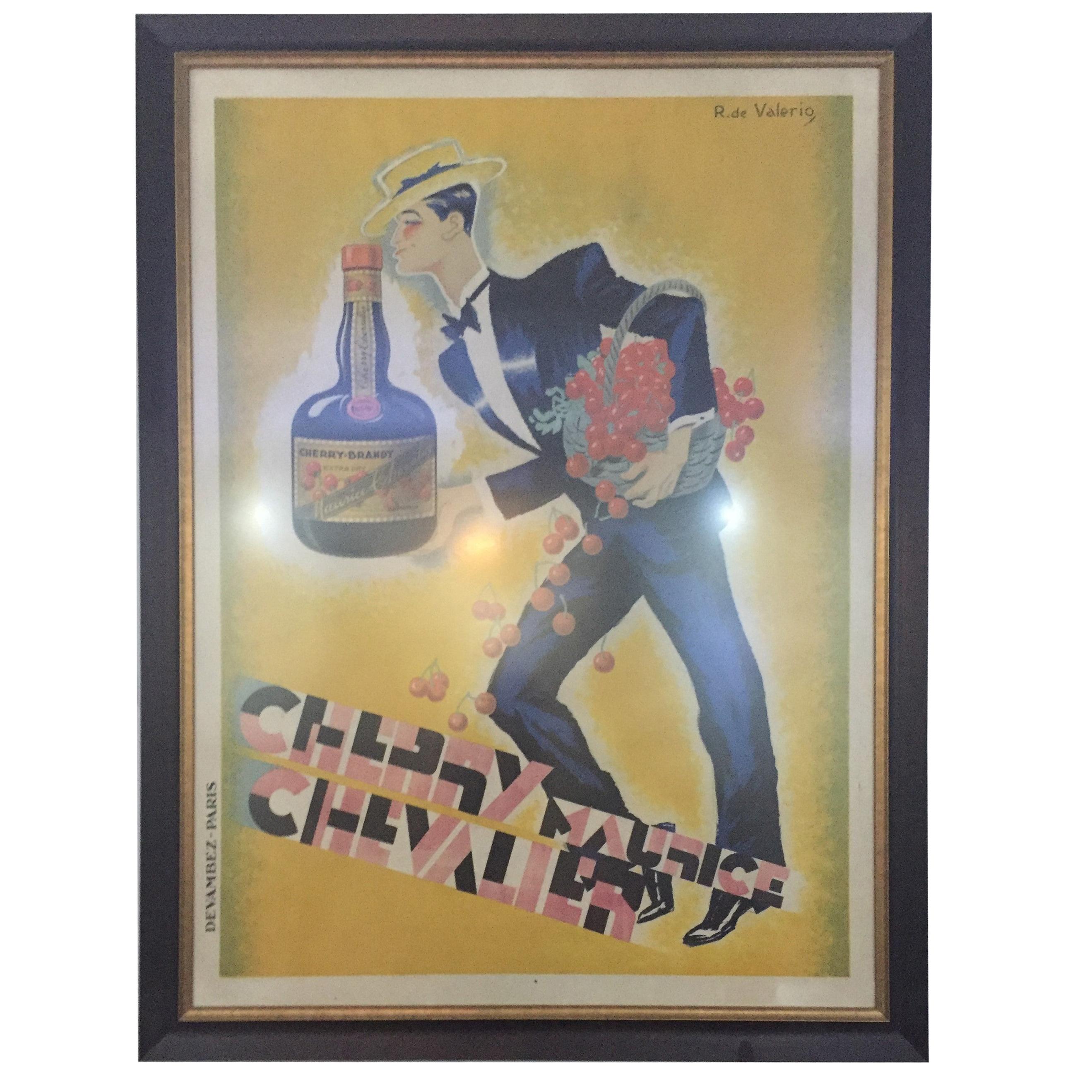 Roger de Valerio Cherry Maurice Chevalier Poster, 1935 For Sale