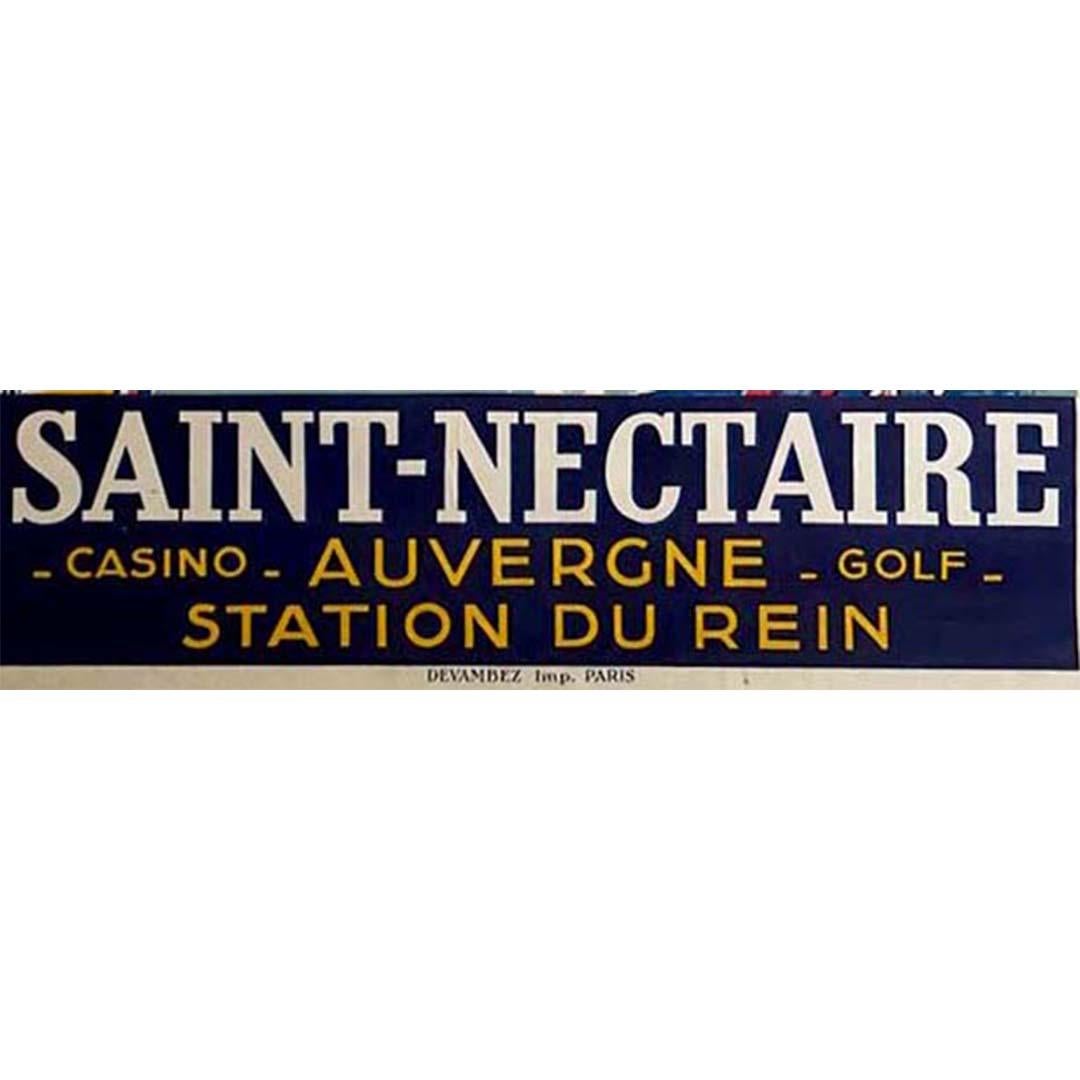 Affiche de voyage originale de De Valerio de 1925 pour la station de Saint-Nectaire en vente 1